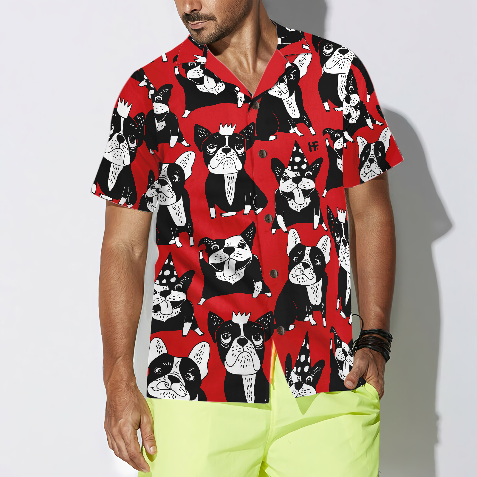 Funny Red French Bulldog Hawaiian Shirt