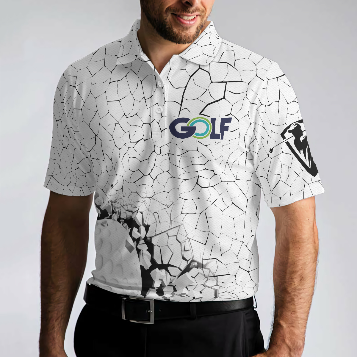 Golf Breaker Unique Design Golf Polo Shirt, Smart Golf Shirt For Men