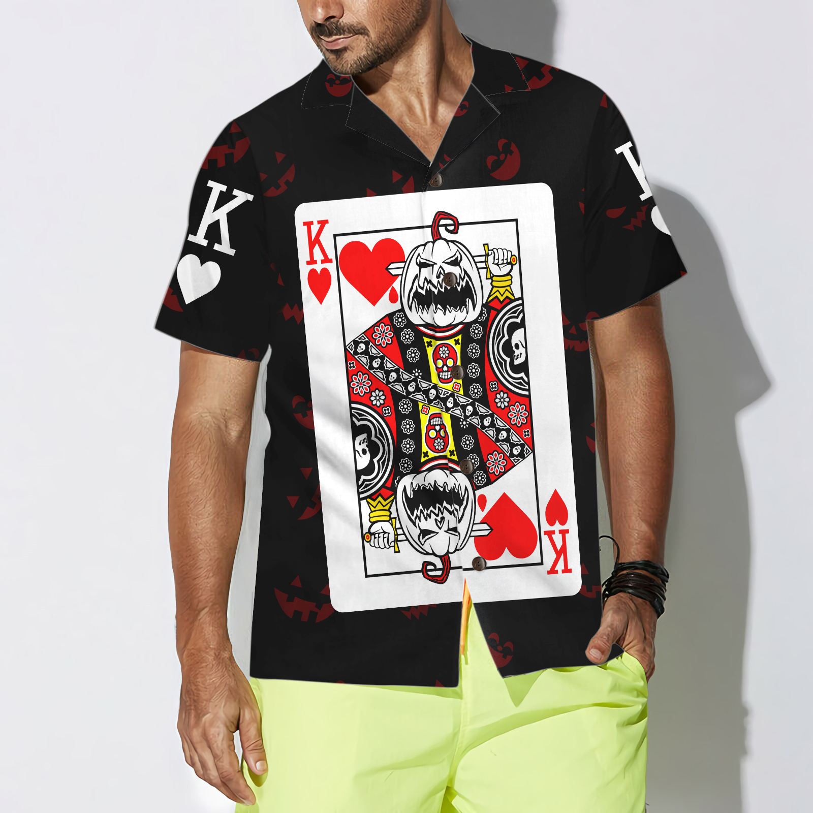 Halloween Pumpkin King Card Hawaiian Shirt