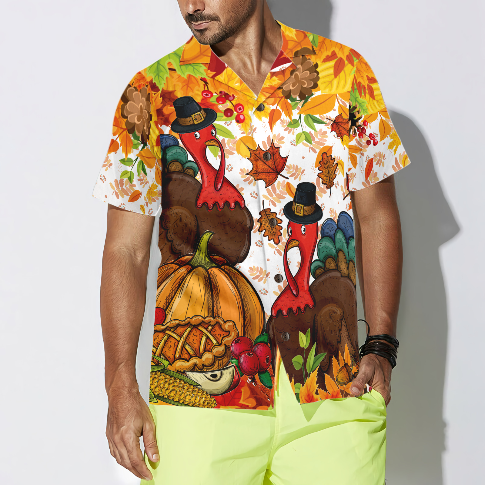 Colorful Festive Thanksgiving Hawaiian Shirt