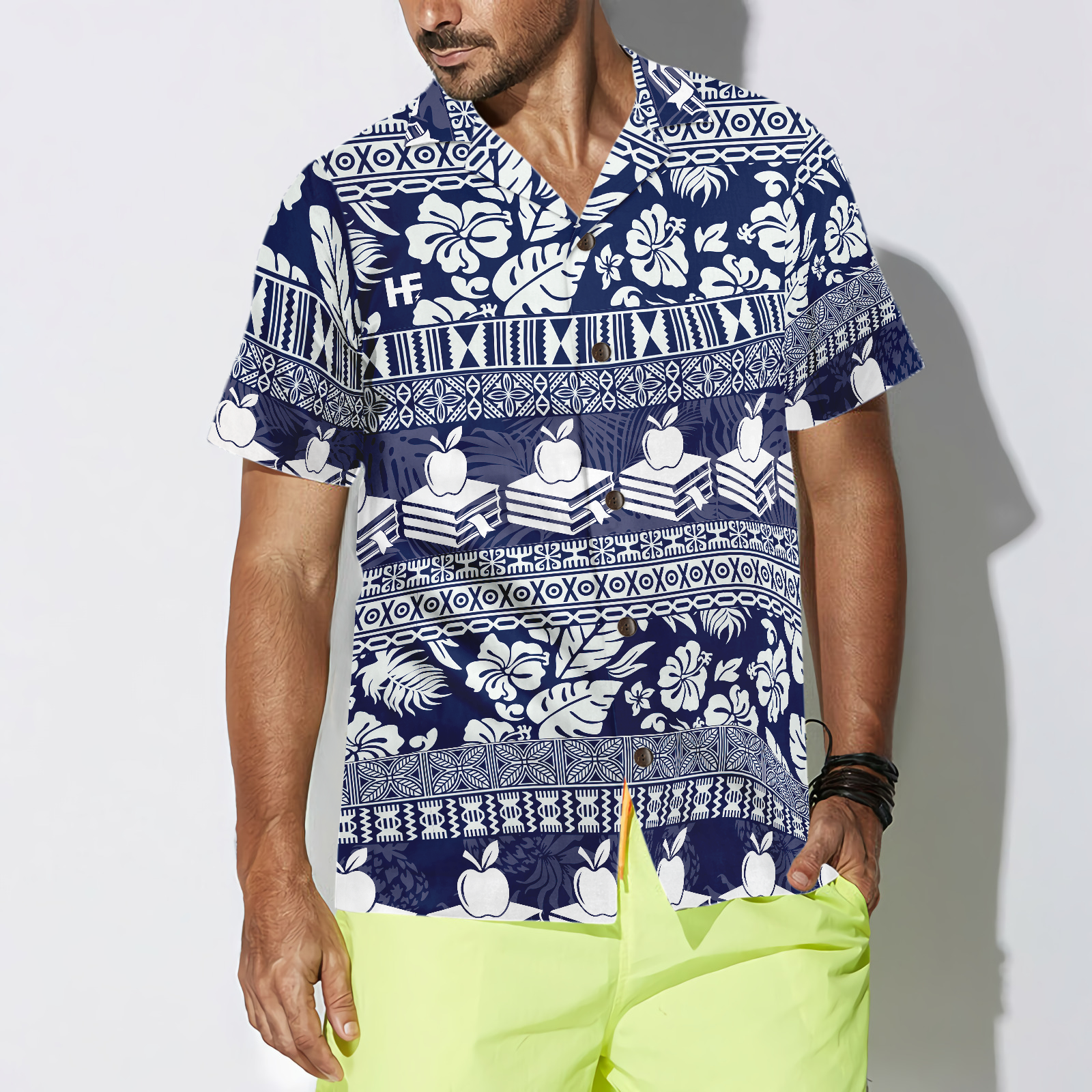 Teacher Hibiscus Leaves Pattern Teacher Hawaiian Shirt, Stylish Teacher Shirt, Best Gift For Teachers