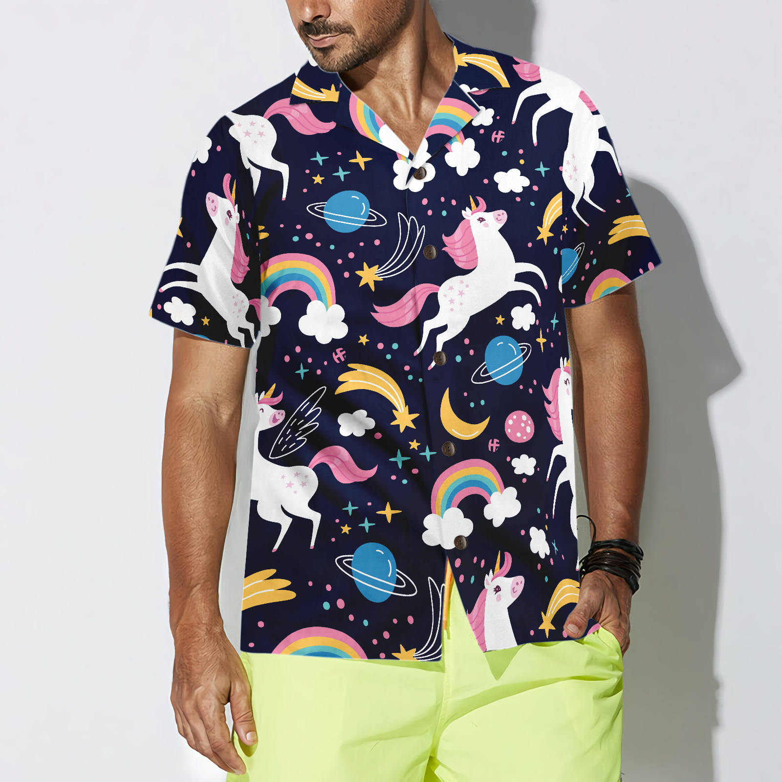 Cheerful Unicorn Hawaiian Shirt