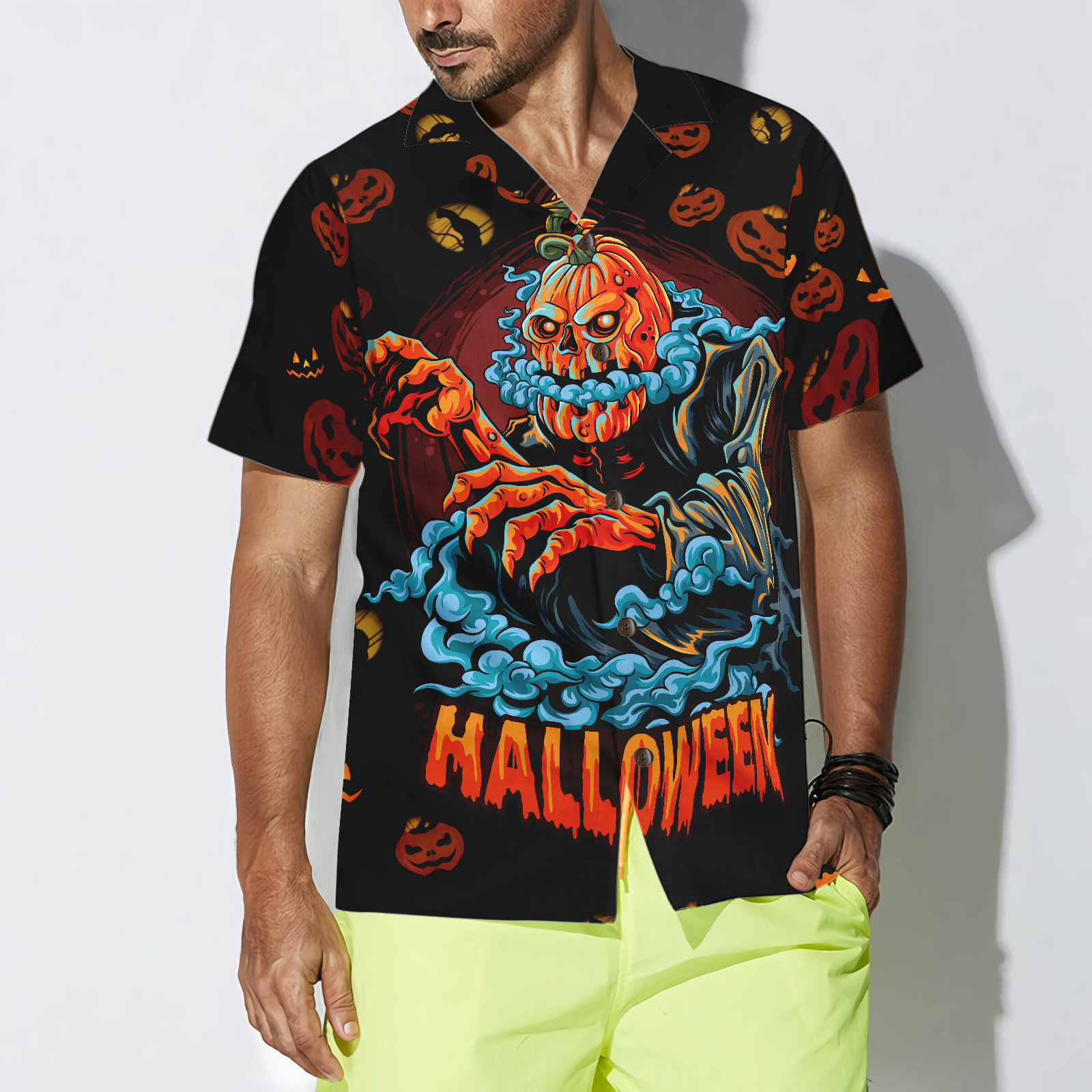 Scary Pumpkin For Halloween Night Hawaiian Shirt
