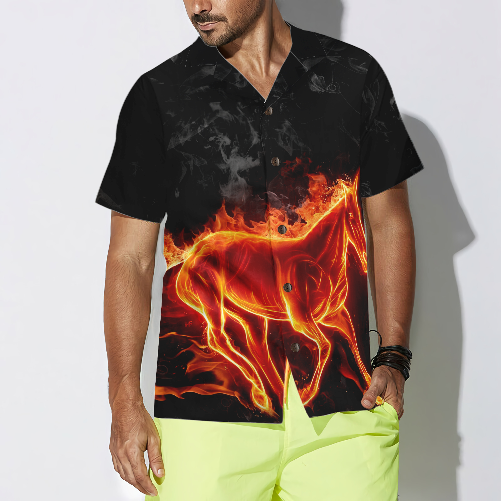 Fire Horse Shirt For Men Hawaiian Shirt