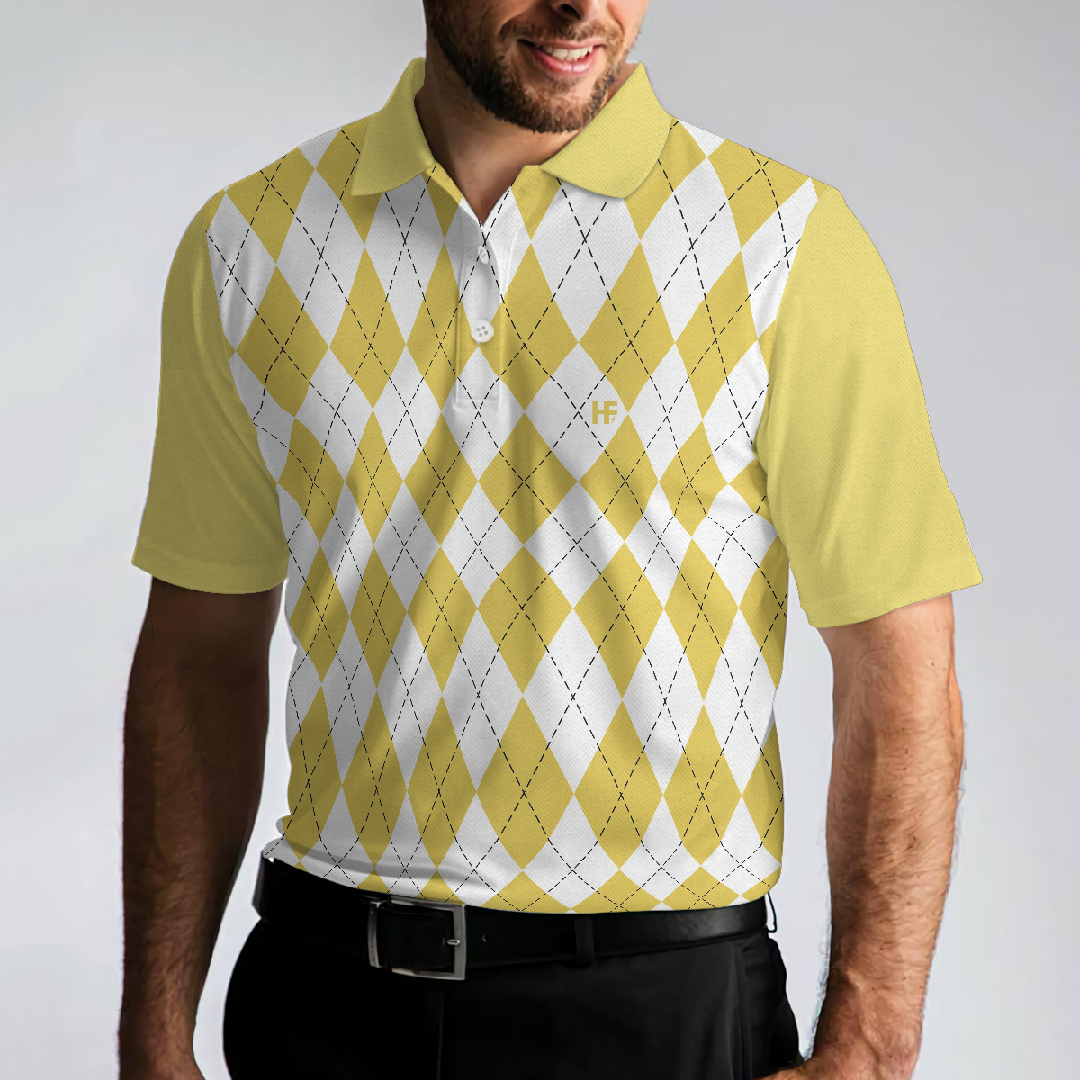 Yes I Do Have A Retirement Plan I Plan On Bowling Polo Shirt, Yellow Argyle Pattern Shirt, Gift For Bowlers