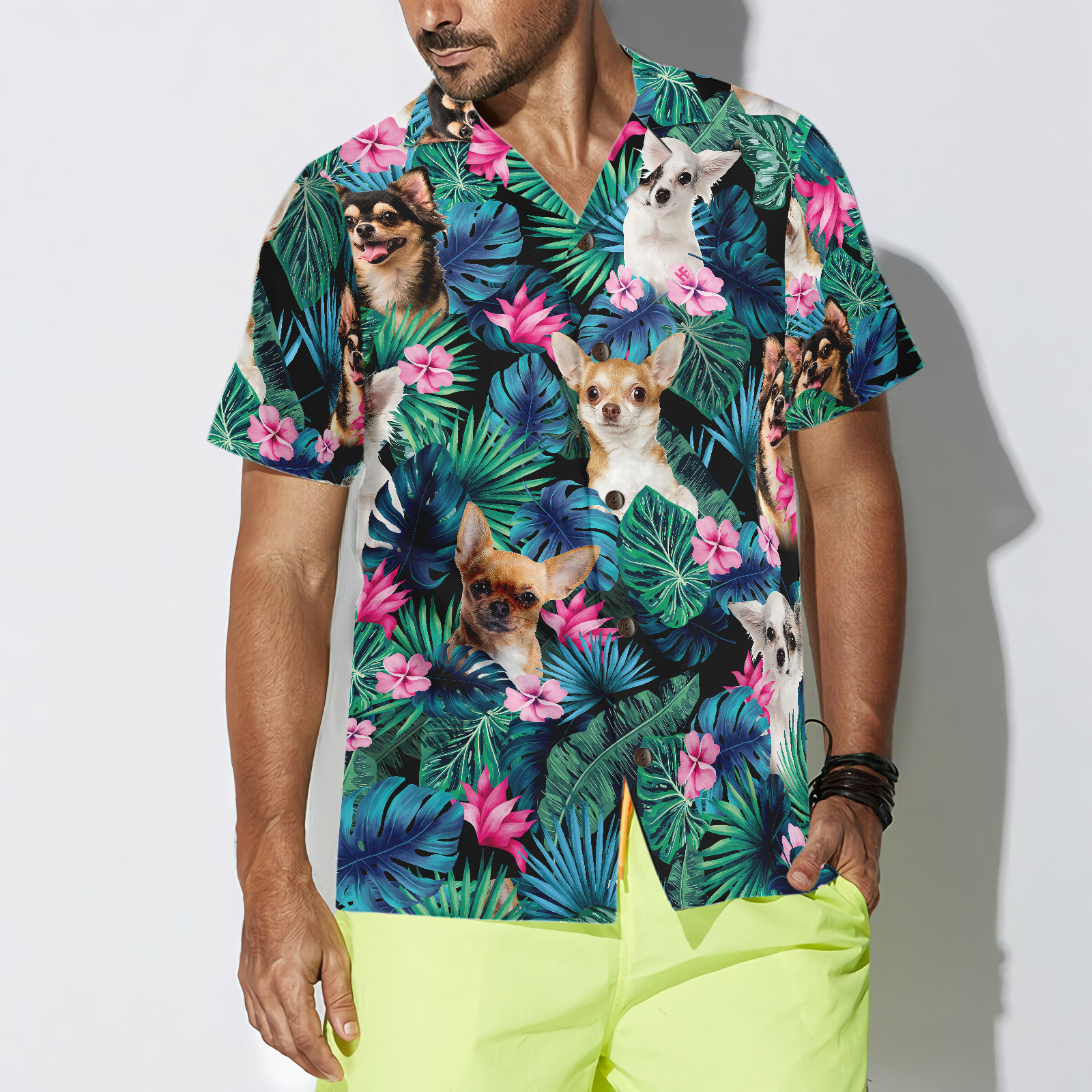 Tropical Chihuahua Dog Hawaiian Shirt