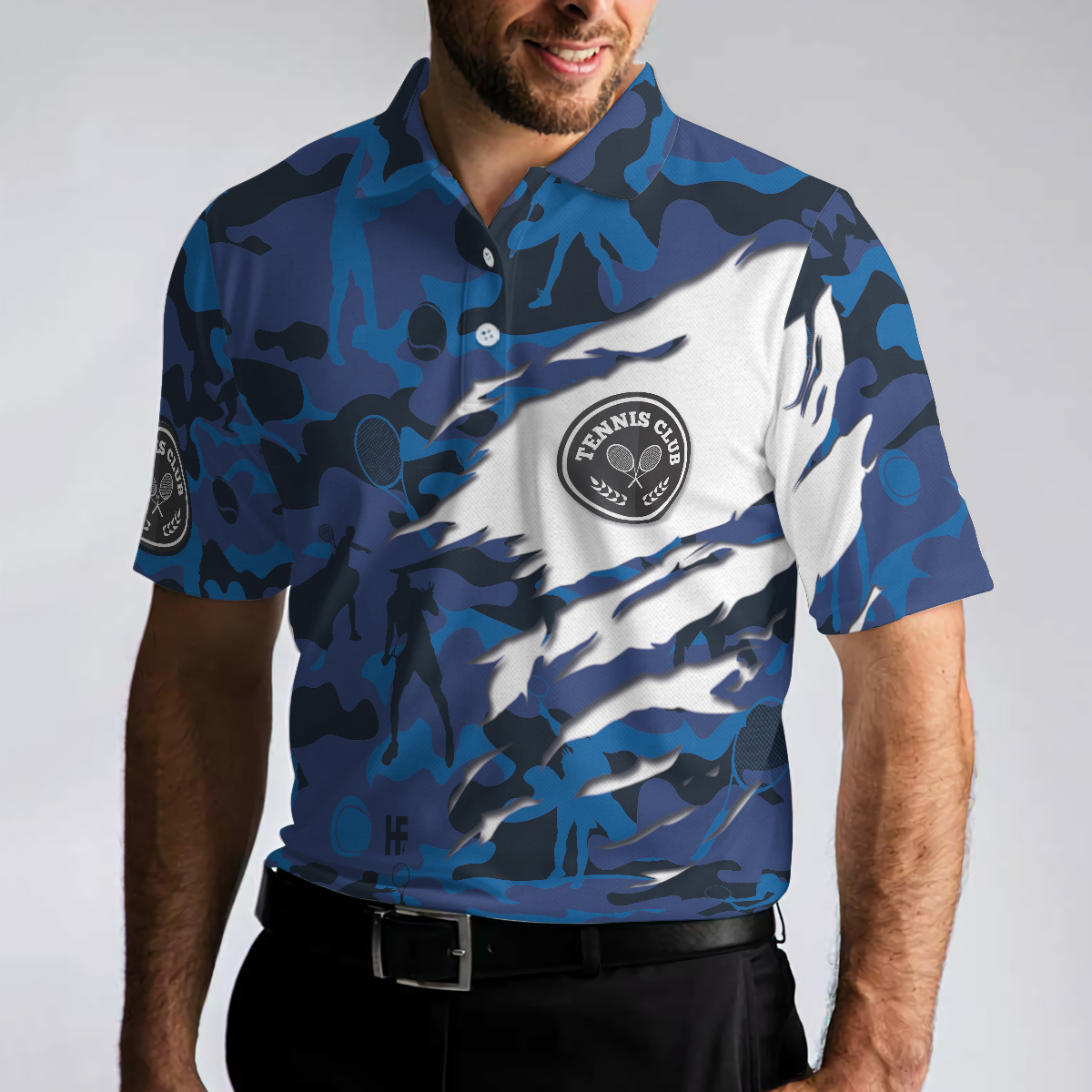 Never Underestimate An Old Man With A Tennis Racket Polo Shirt, Short Sleeve Shirt For Male Tennis Player