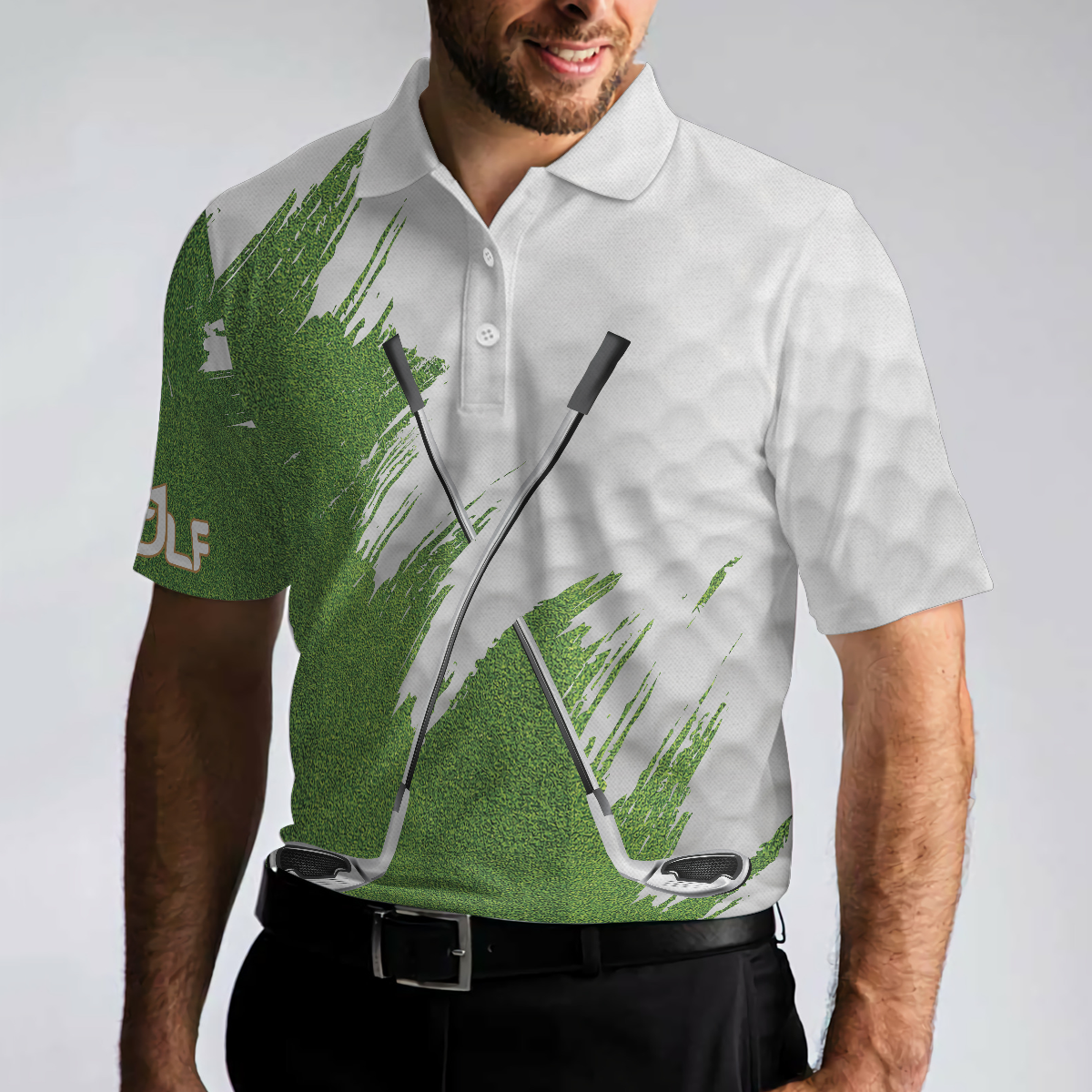 All Men Are Created Equal But Only The Best Playing Golf Polo Shirt, Green And White Polo Golf Shirts For Men