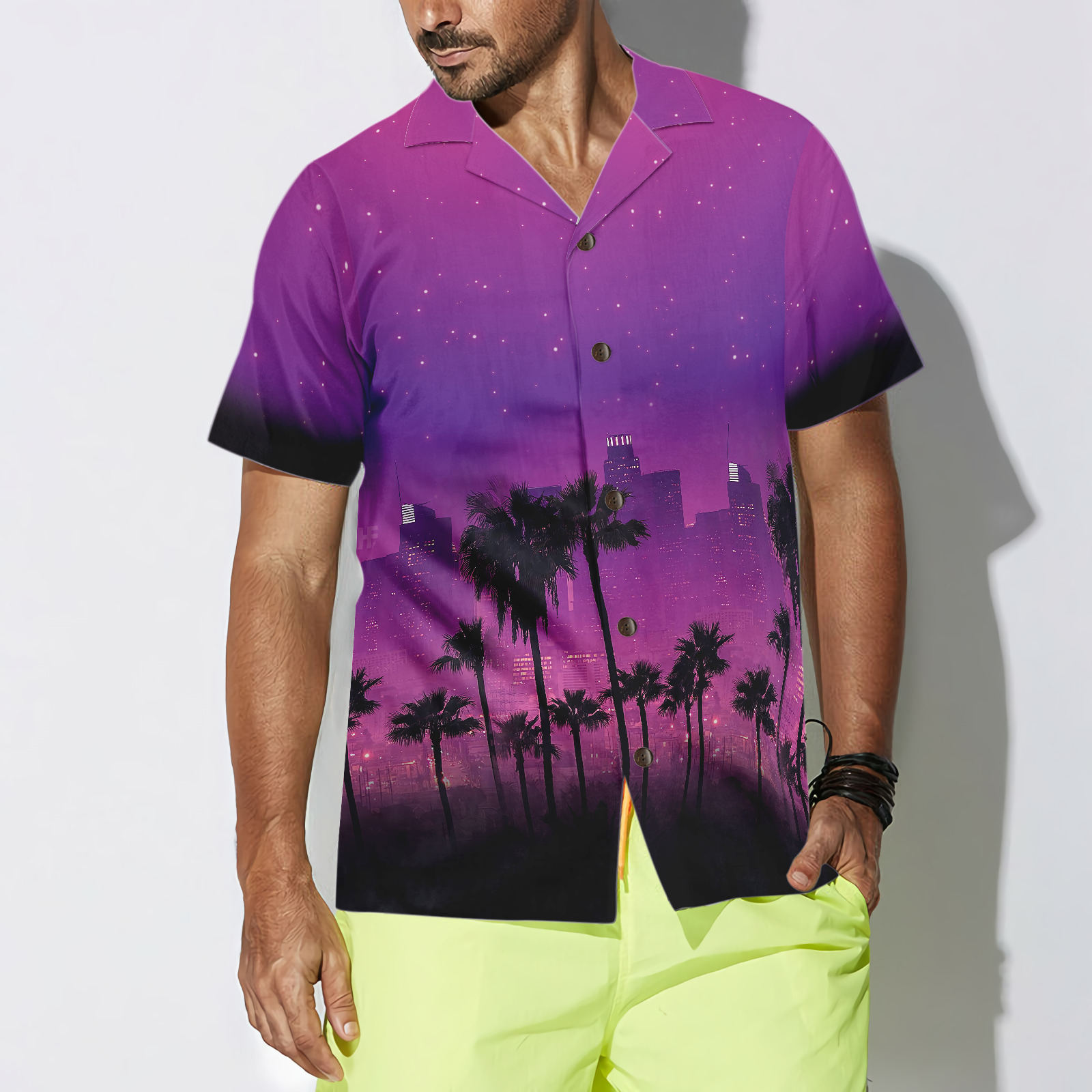 Los Angeles Cityscape Hawaiian Shirt, Stylish Los Angeles Shirts For Men And Women