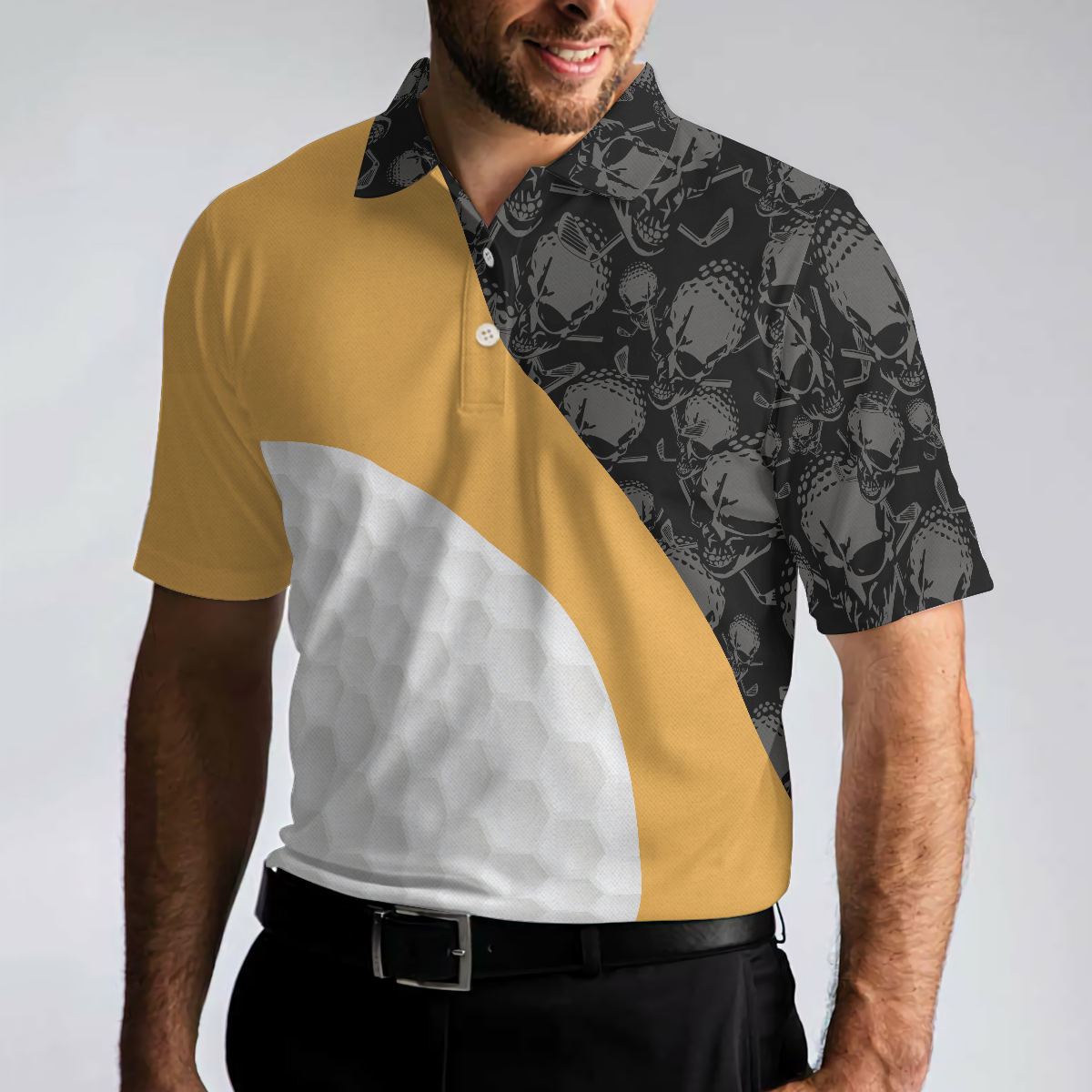 Golf Beer Repeat Polo Shirt, Colorful Golfing Shirt For Male Players, Cool Golf Gift Idea For Golfers