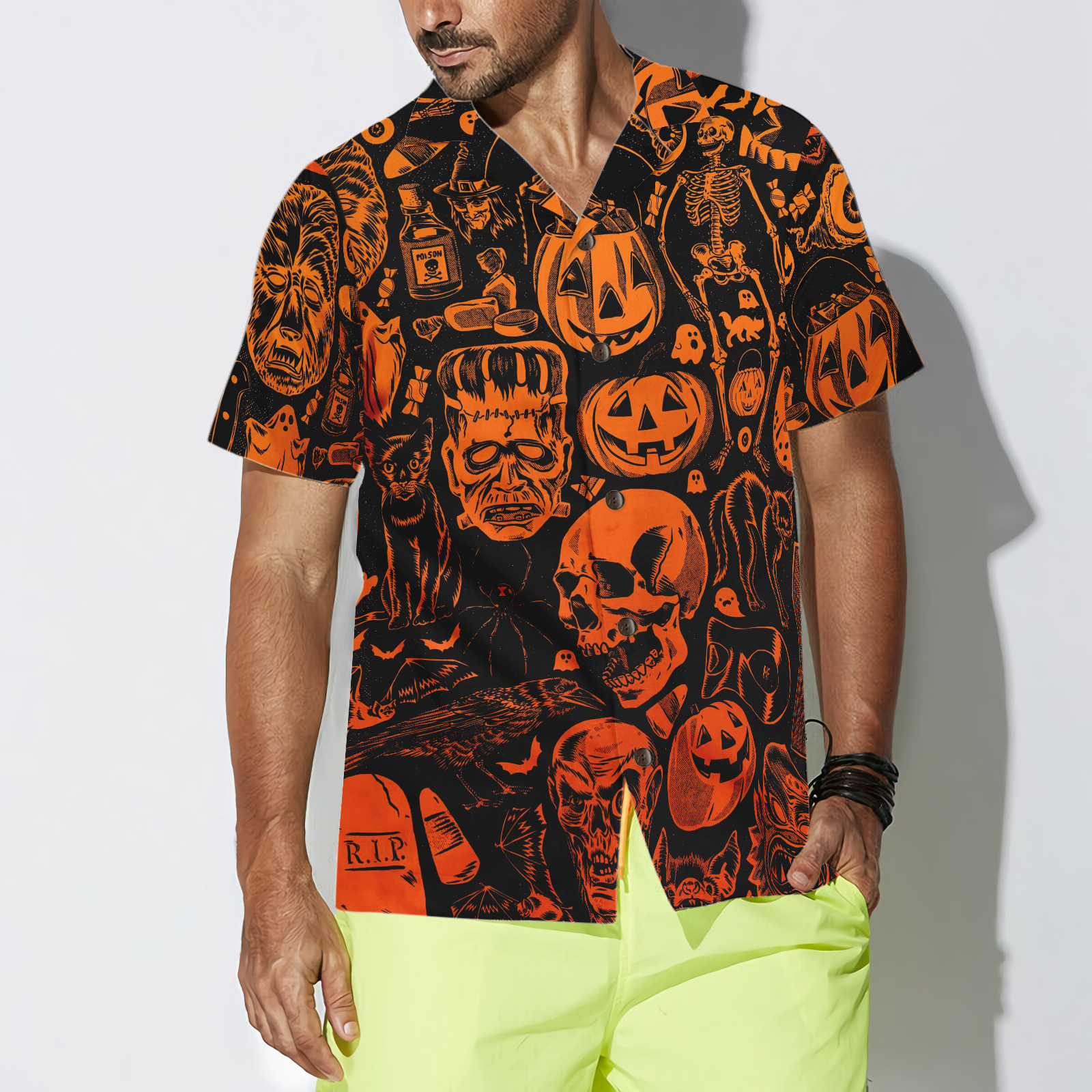 Scary Halloween Monsters Halloween Hawaiian Shirt, Halloween Shirt For Men And Women