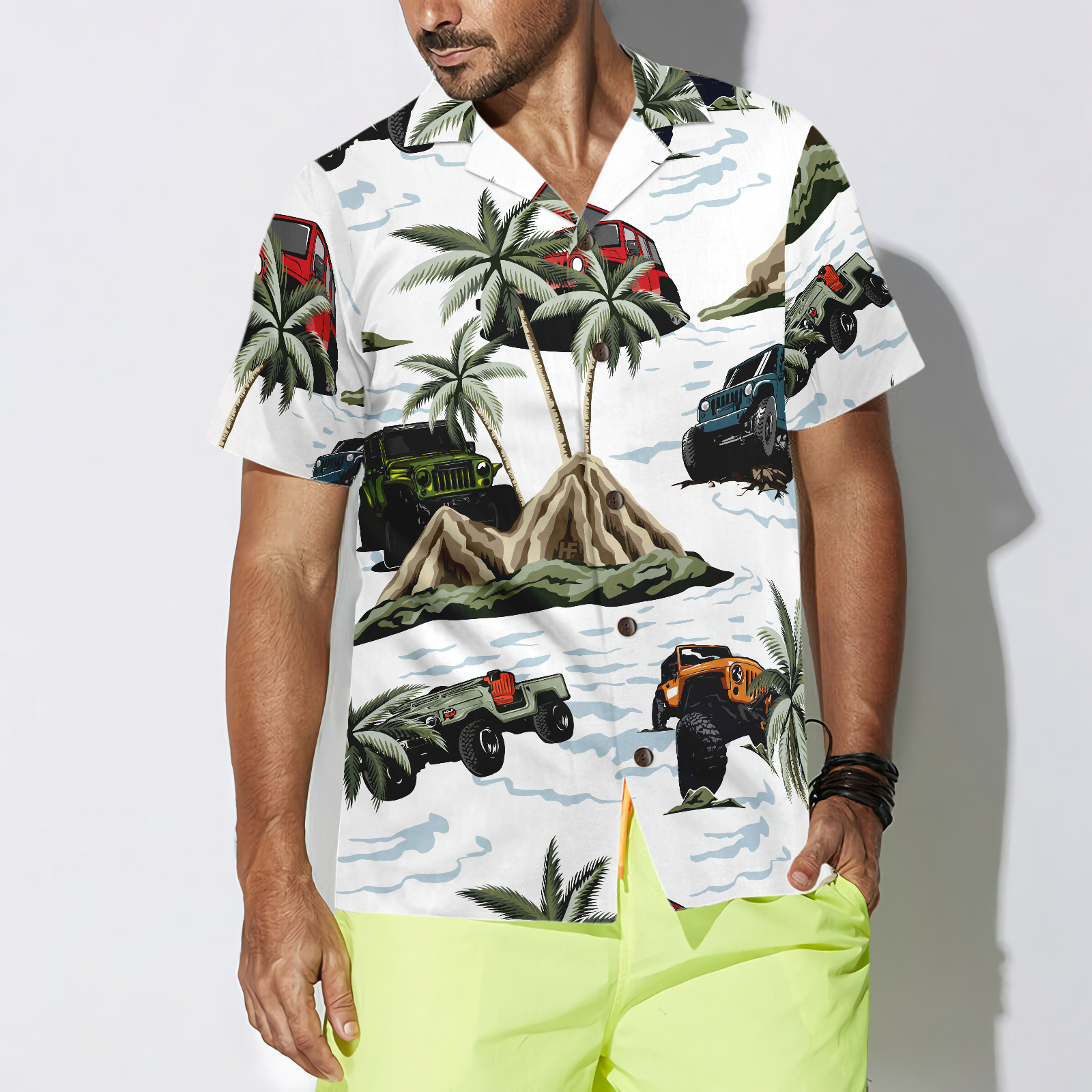 Jeep Car Palm Tree Hawaiian Shirt