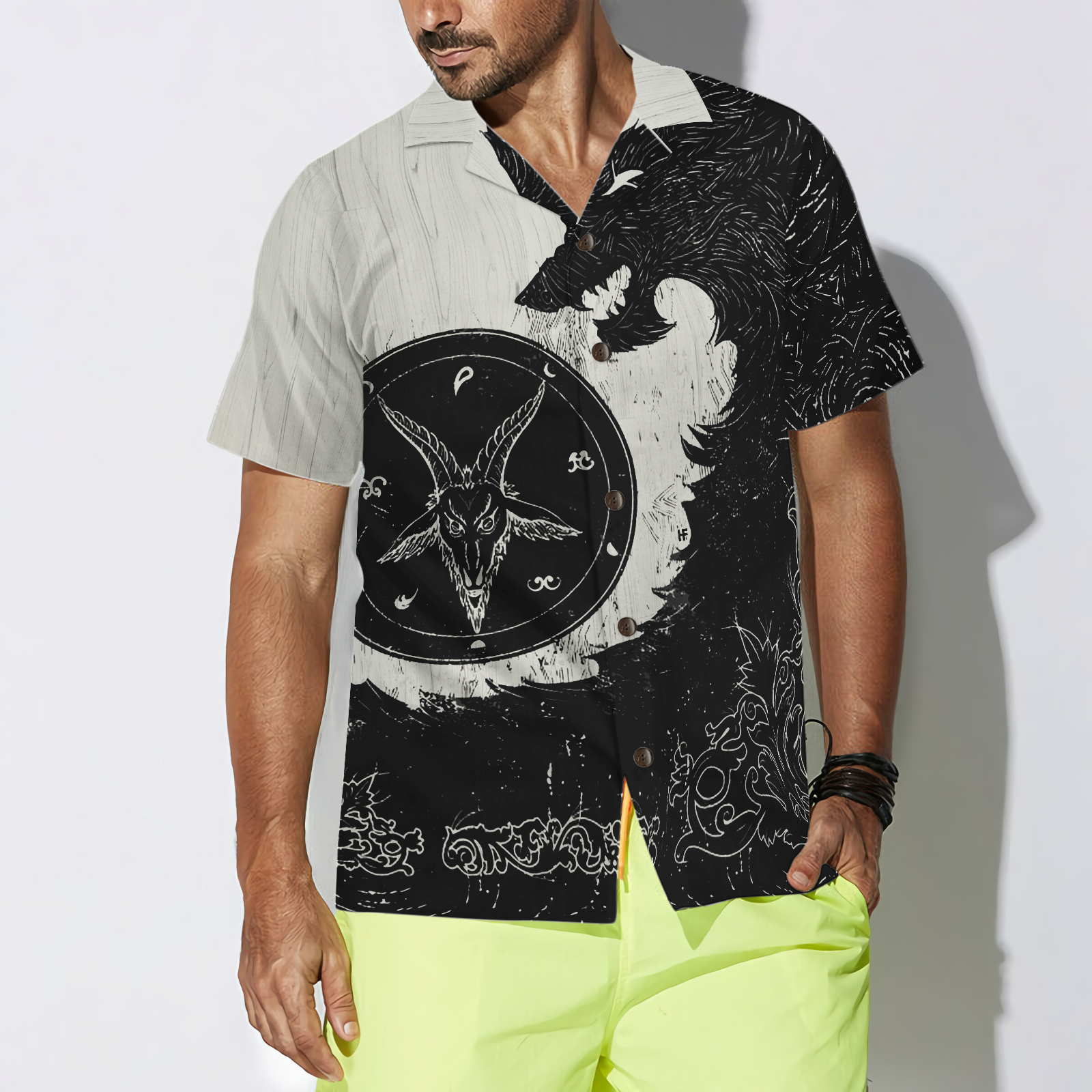 Black Wolf Shirt For Men Hawaiian Shirt