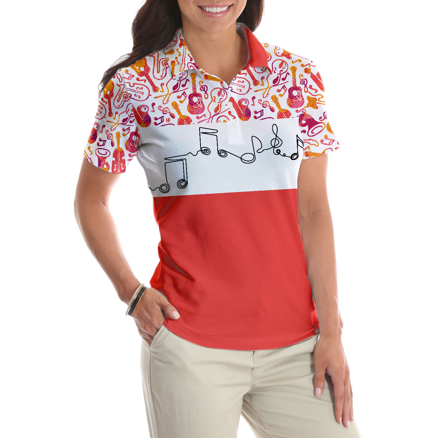 Music Teacher Music Beat Short Sleeve Women Polo Shirt