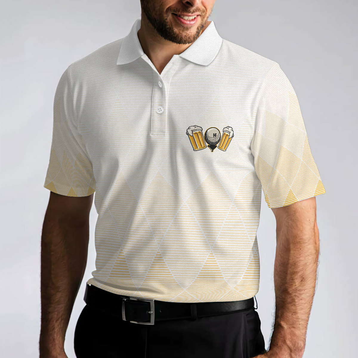 I Drink I Drive And I Know Things Argyle Pattern Golf Polo Shirt, Golf Shirt For Beer Lovers