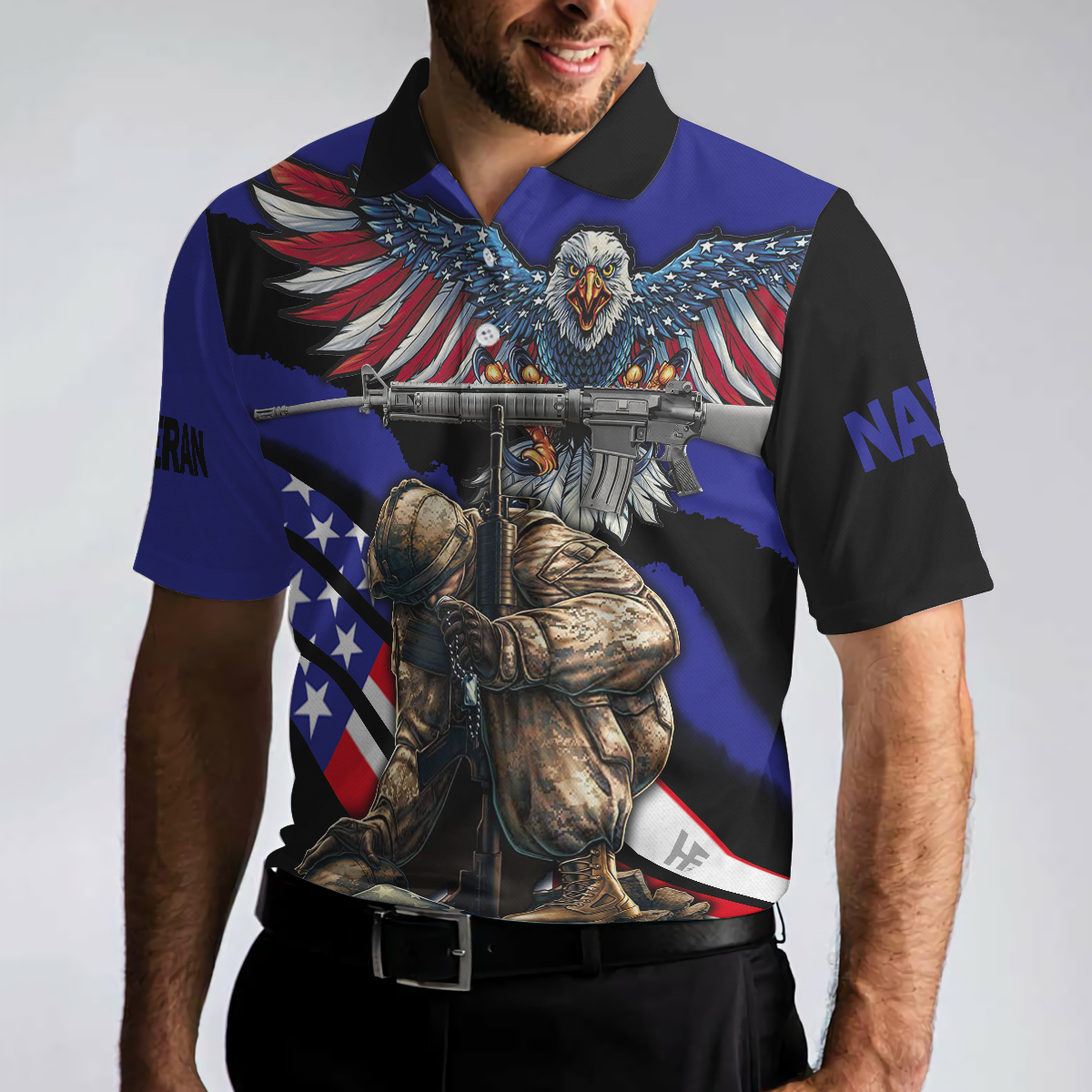 Navy Veteran Honor The Fallen Polo Shirt, American Flag Navy Veteran Shirt, Best Gift For Veteran's Day