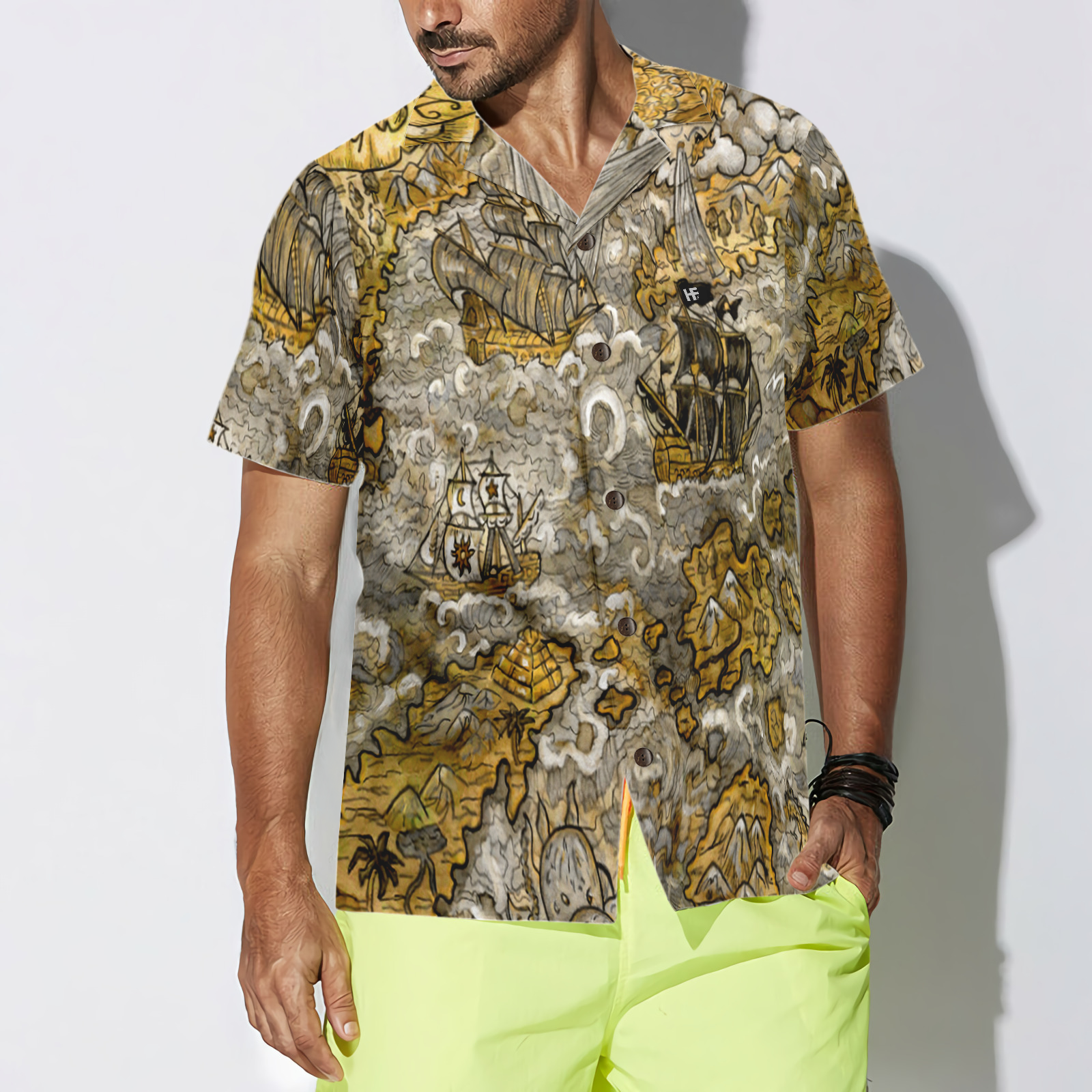 Fantasy Islands Treasure Map Hawaiian Shirt
