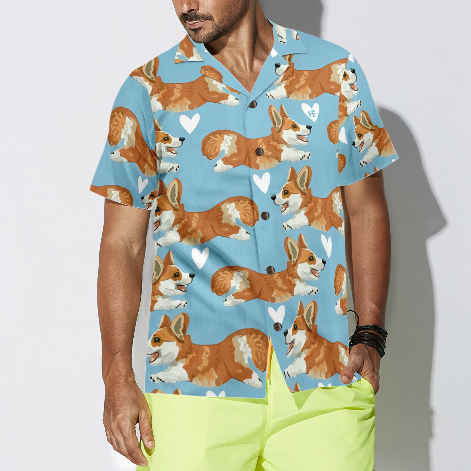 Flying Corgi Blue Hawaiian Shirt, Corgi Shirt For Men And Women