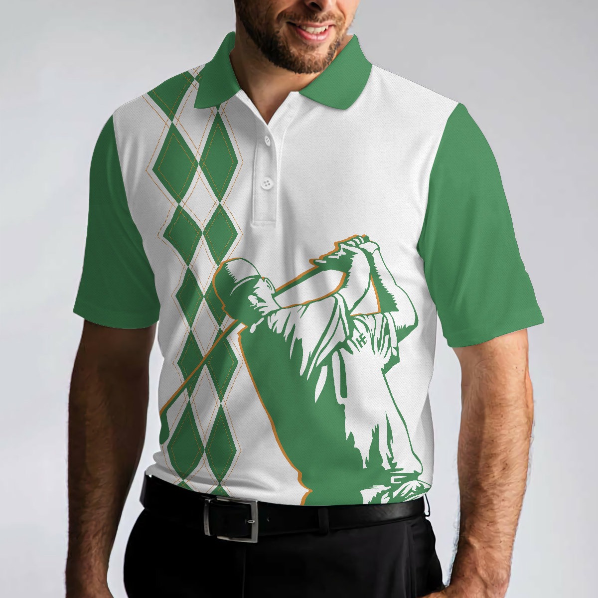 I Play Golf And I Forget Things Funny Golf Polo Shirt, White And Green Golf Shirt For Men
