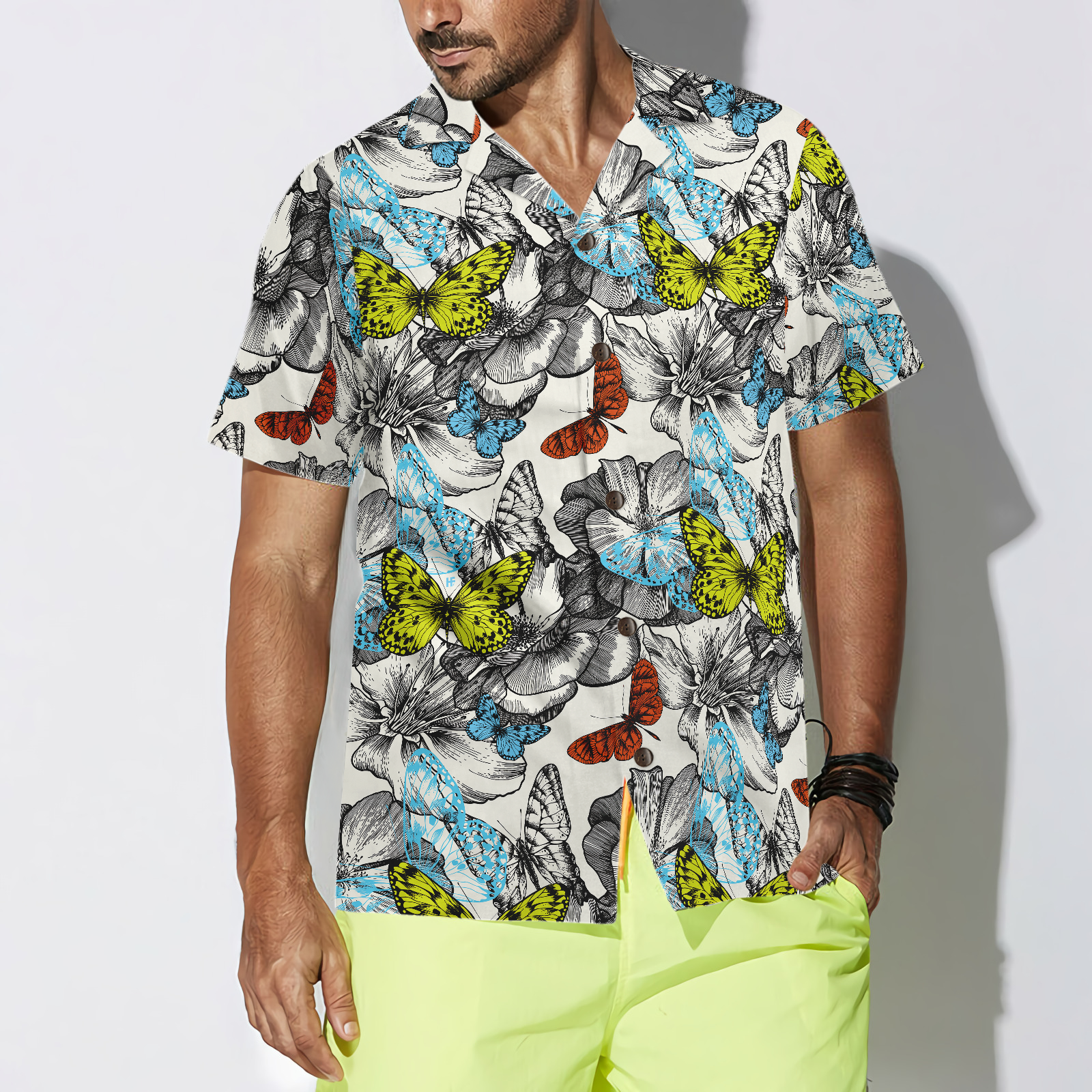 Flying Butterflies Shirt For Men Hawaiian Shirt