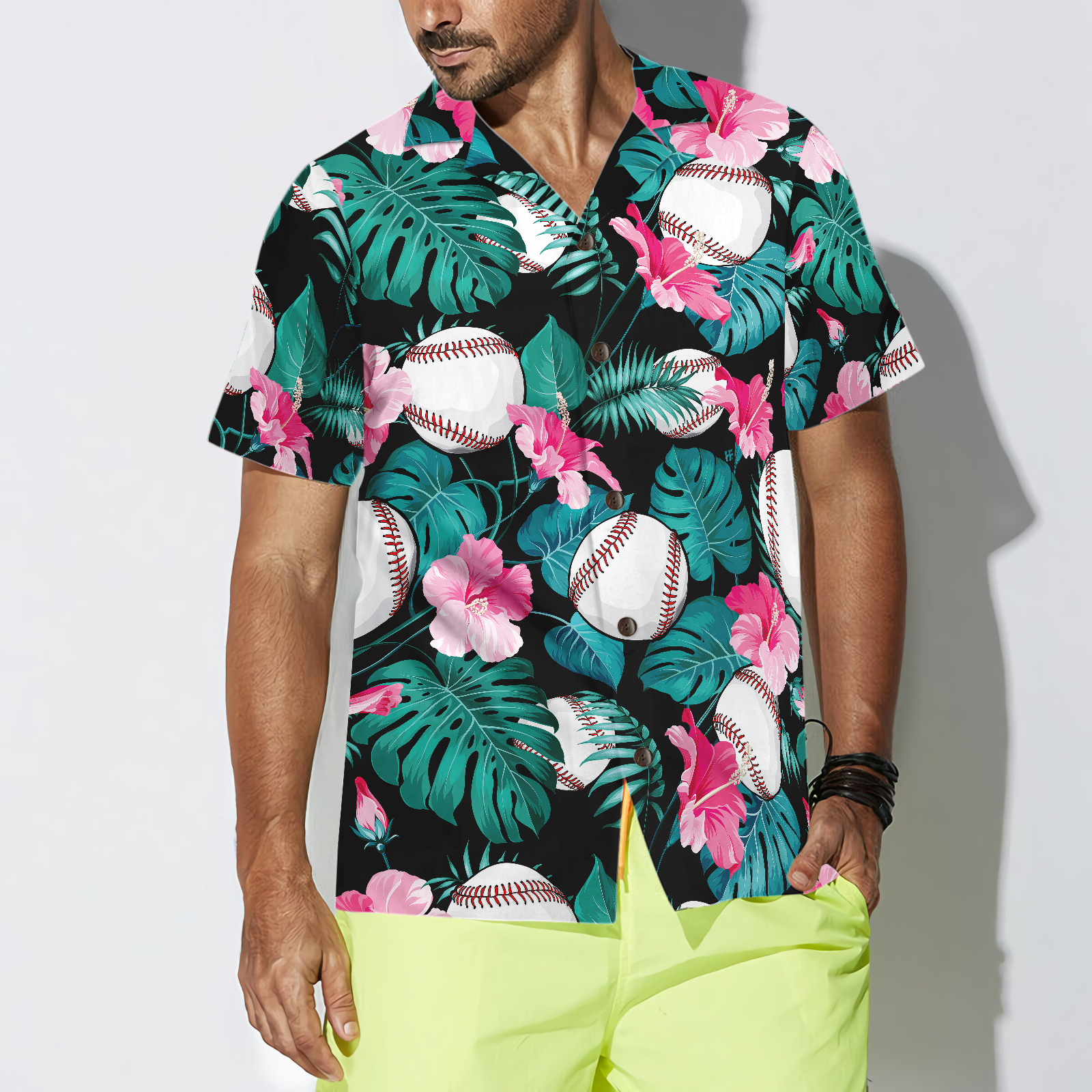 Tropical Flower Baseball Hawaiian Shirt