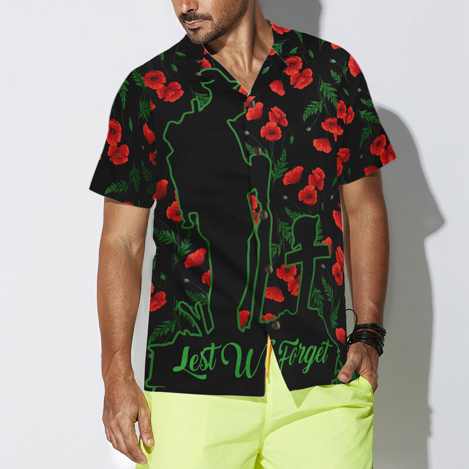 Lest We Forget Hawaiian Shirt, Meaningful Gift For Veterans Day