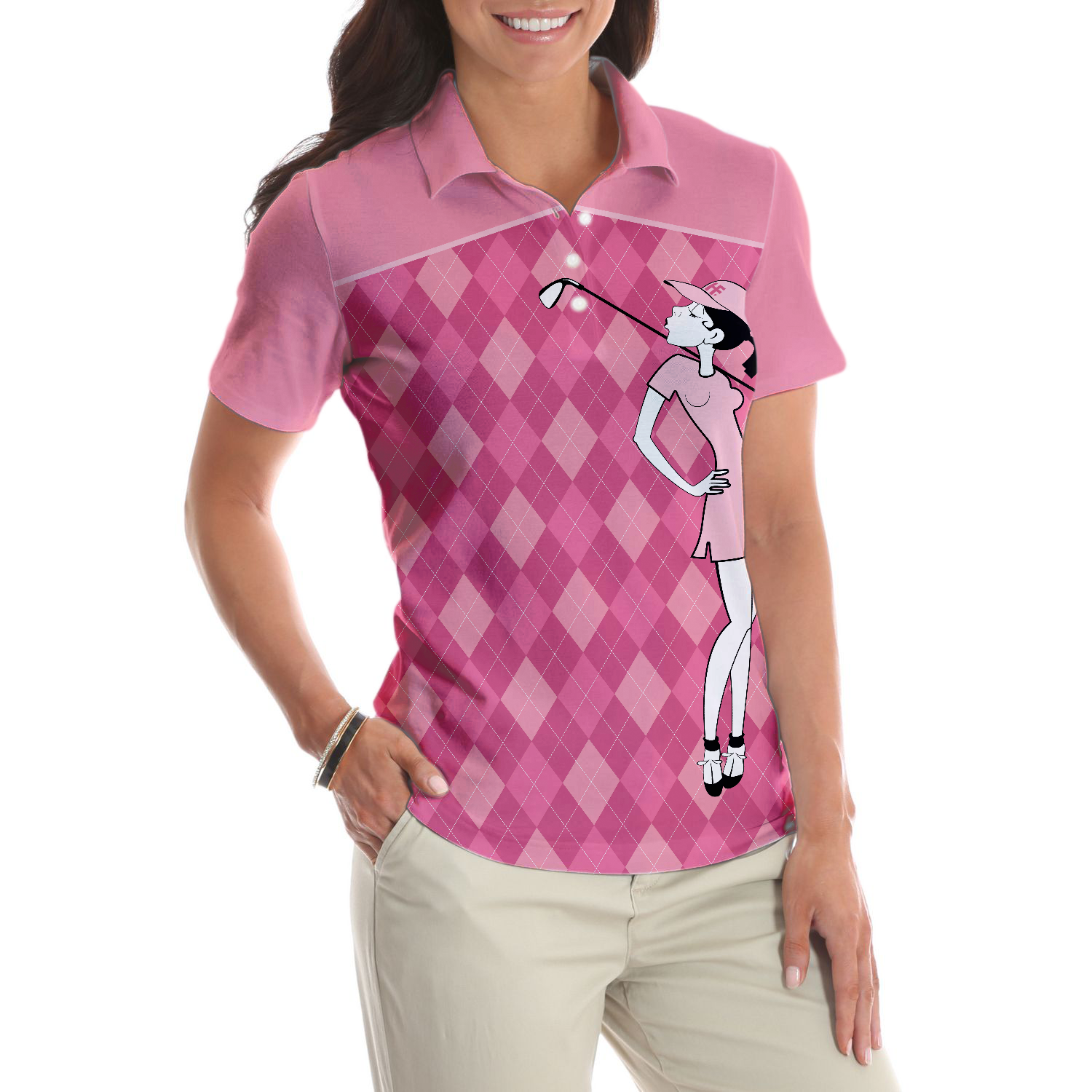 You Say Girl Can't Golf I Say Watch Me Short Sleeve Women Polo Shirt, Cool Golf Shirt For Golf Ladies