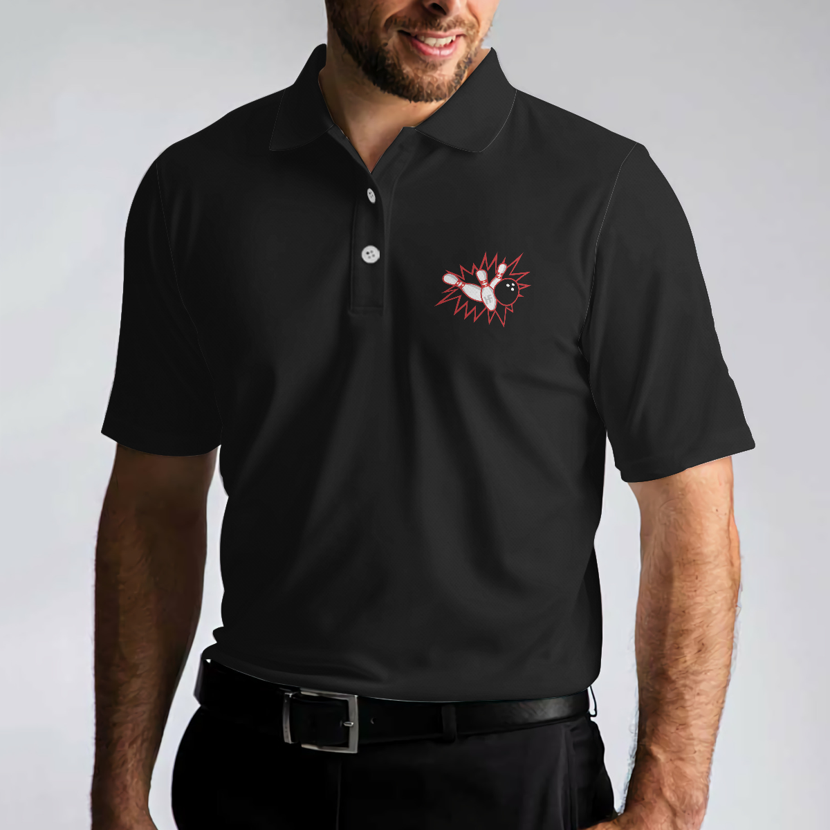 Grab Your Balls We're Going Bowling Polo Shirt, Black Bowling Shirt For Men