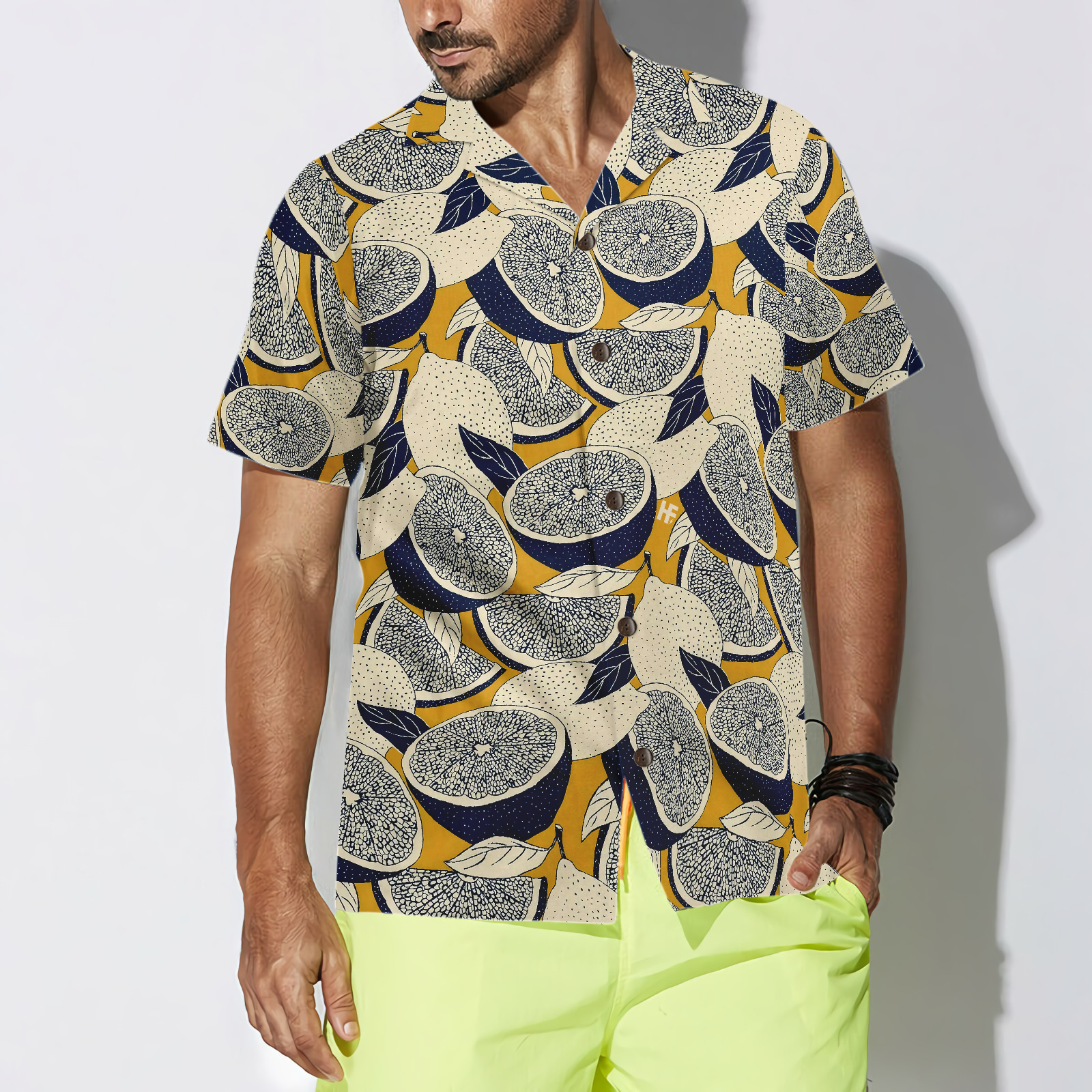 Summer Lemon Vintage Style Hawaiian Shirt