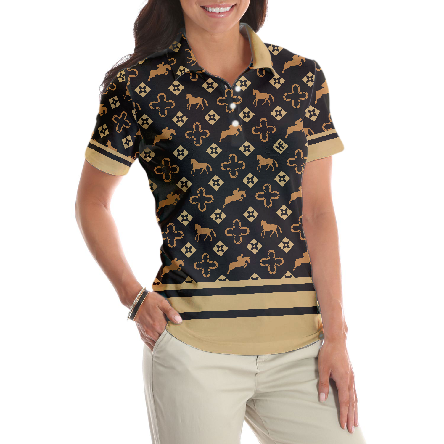 Women's Equestrian Polo Shirts Short Sleeve Women Polo Shirt