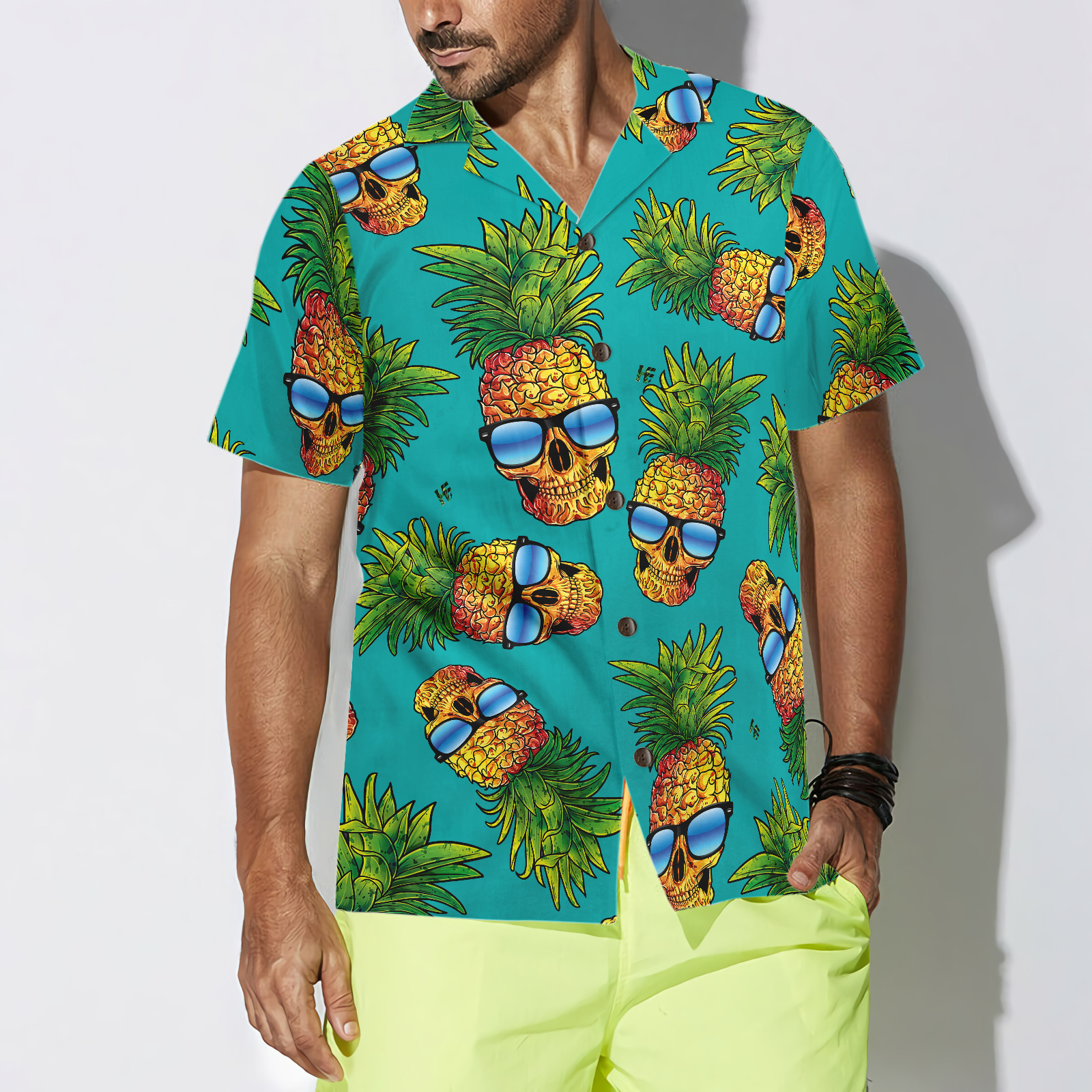 Pineapple Skull & The Tropical Leaves V2 Hawaiian Shirt
