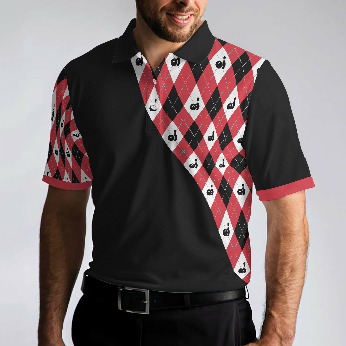 They See Me Bowlin' They Hatin' Polo Shirt, Bowling Plaid Pattern Shirt, Funny Polo Shirt With Sayings