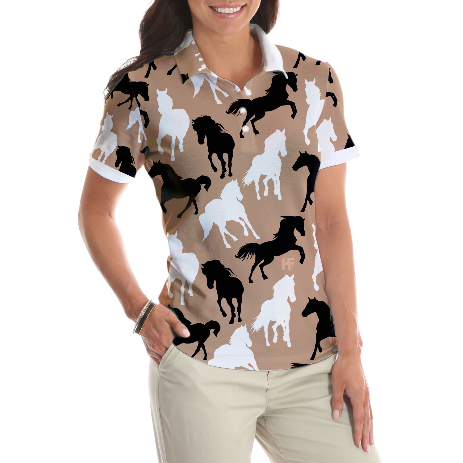 Horses Lover Shirt For Women Short Sleeve Women Polo Shirt