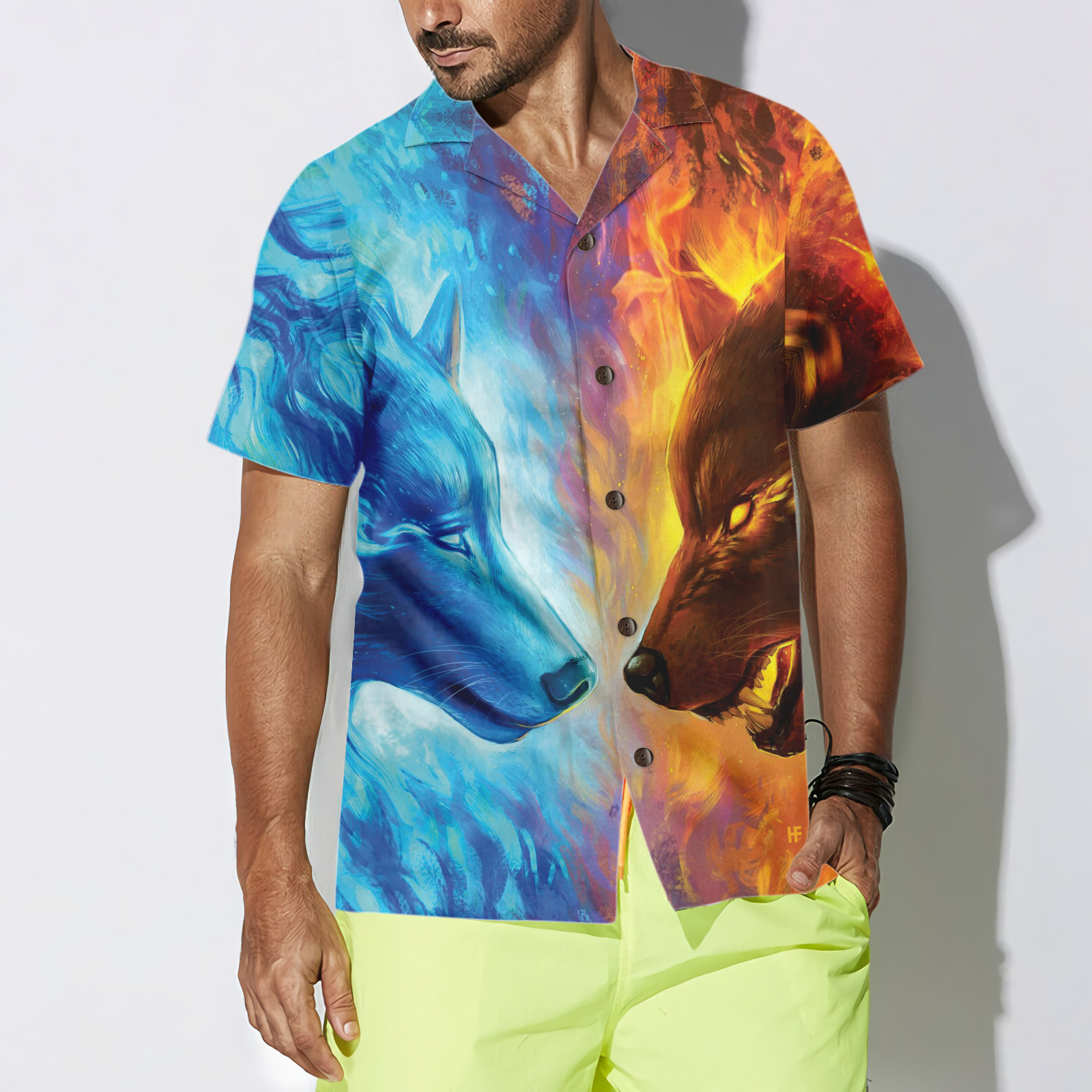Ice And Fire Wolf Hawaiian Shirt
