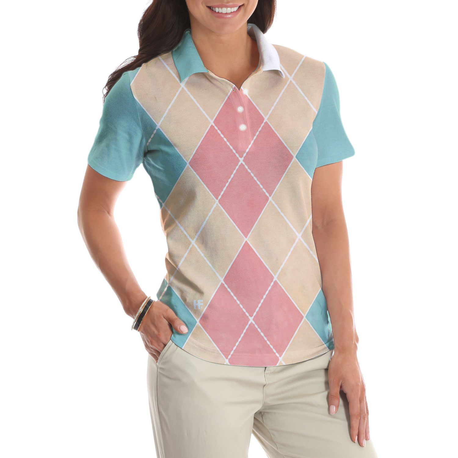 Just A Girl Who Loves Bowling Short Sleeve Polo Shirt, Plaid Pattern Bowling Polo Shirt For Female Bowlers