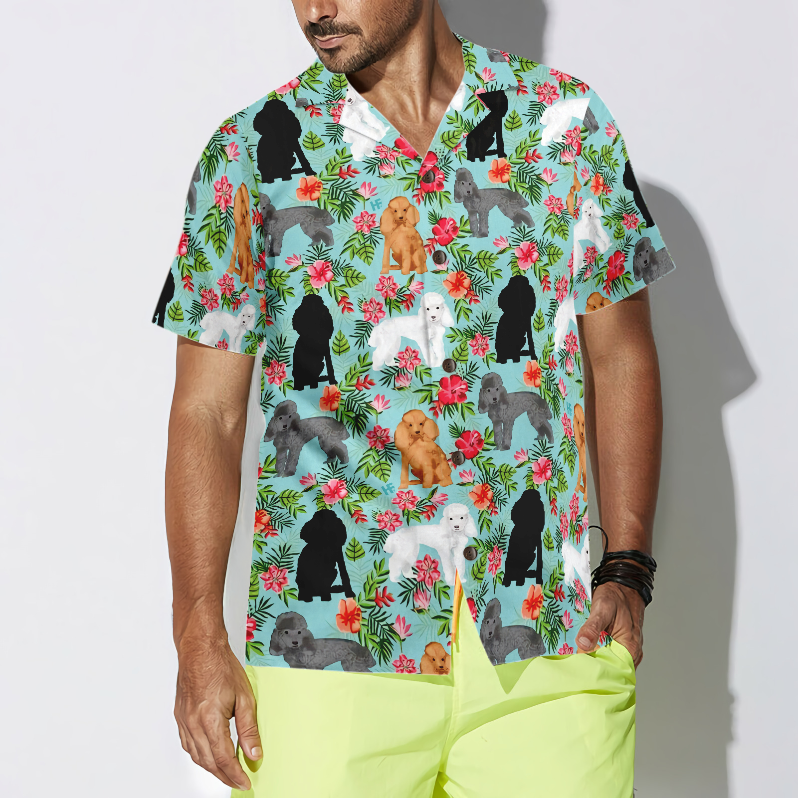 Hawaiian Poodle Shirt For Men Hawaiian Shirt