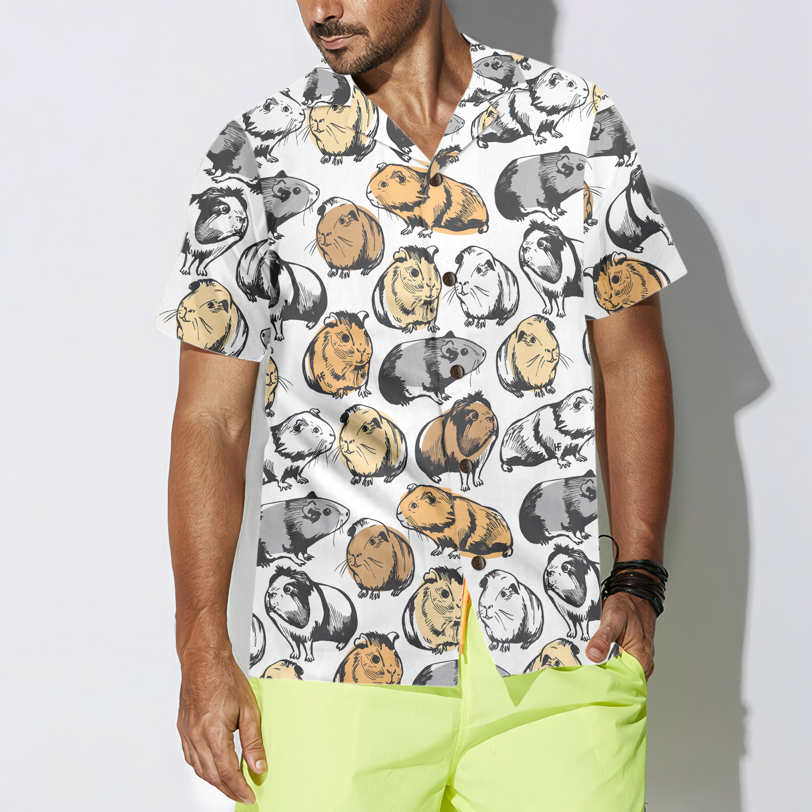 Guinea Pig Seamless Pattern Hawaiian Shirt