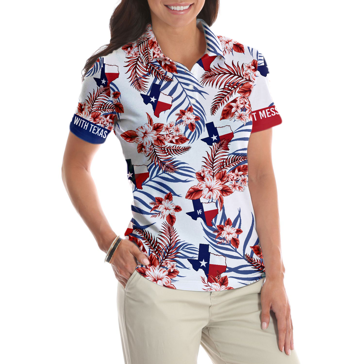 Texas Proud Short Sleeve Women Polo Shirt