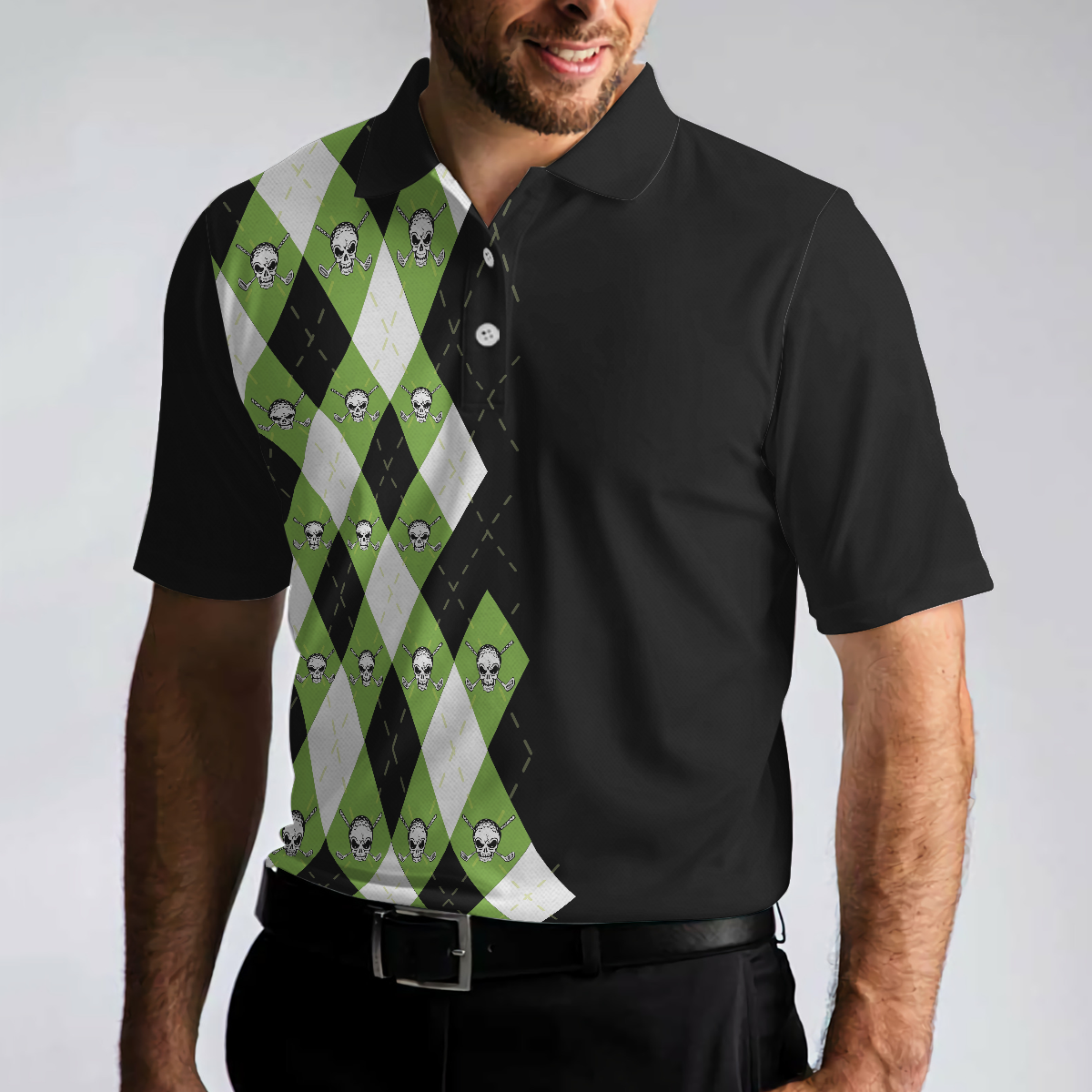 I Might Look Like I'm Listening To You But In My Head I'm Playing Golf Polo Shirt, Plaid Pattern Golf Shirt
