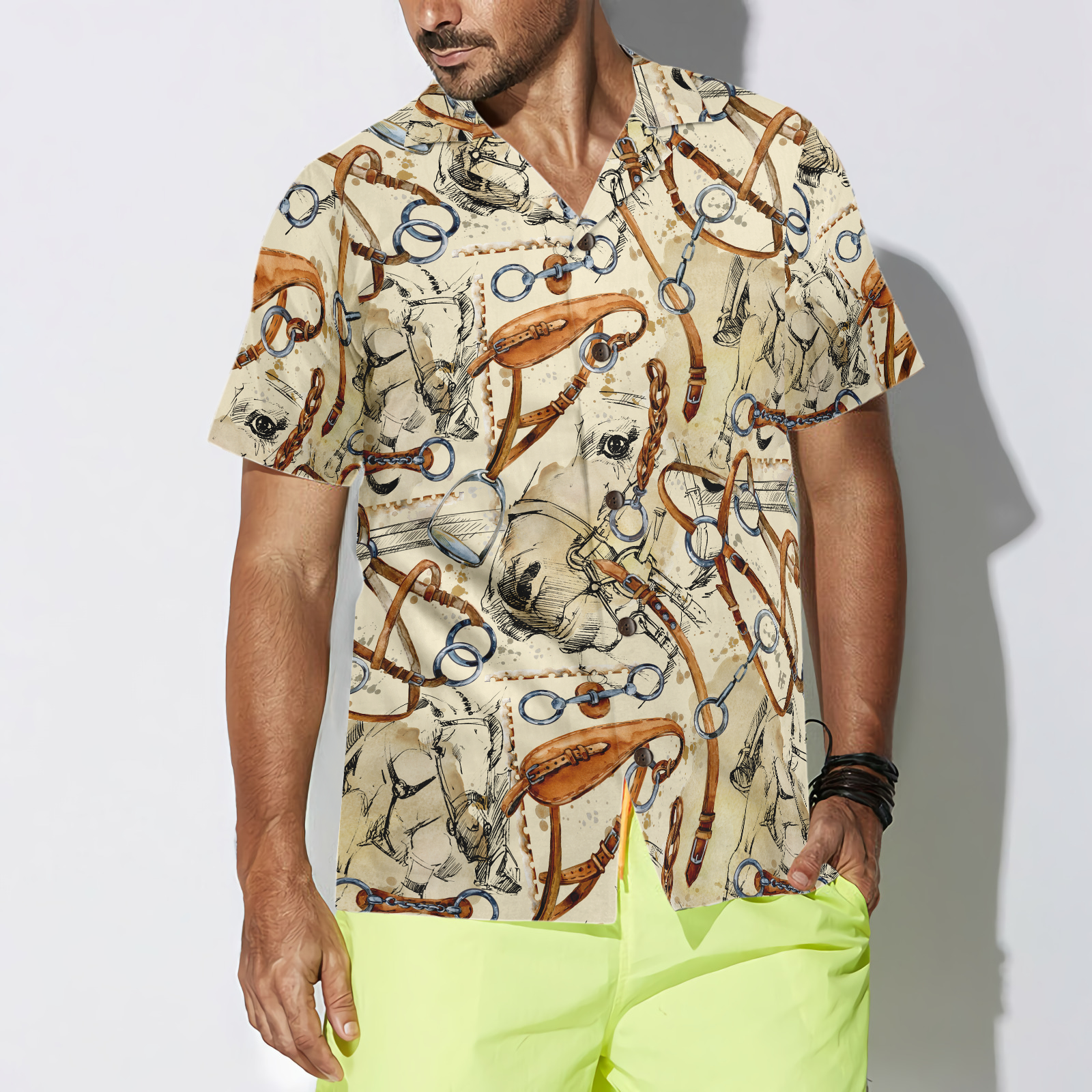 Horse Watercolor Shirt For Men Hawaiian Shirt