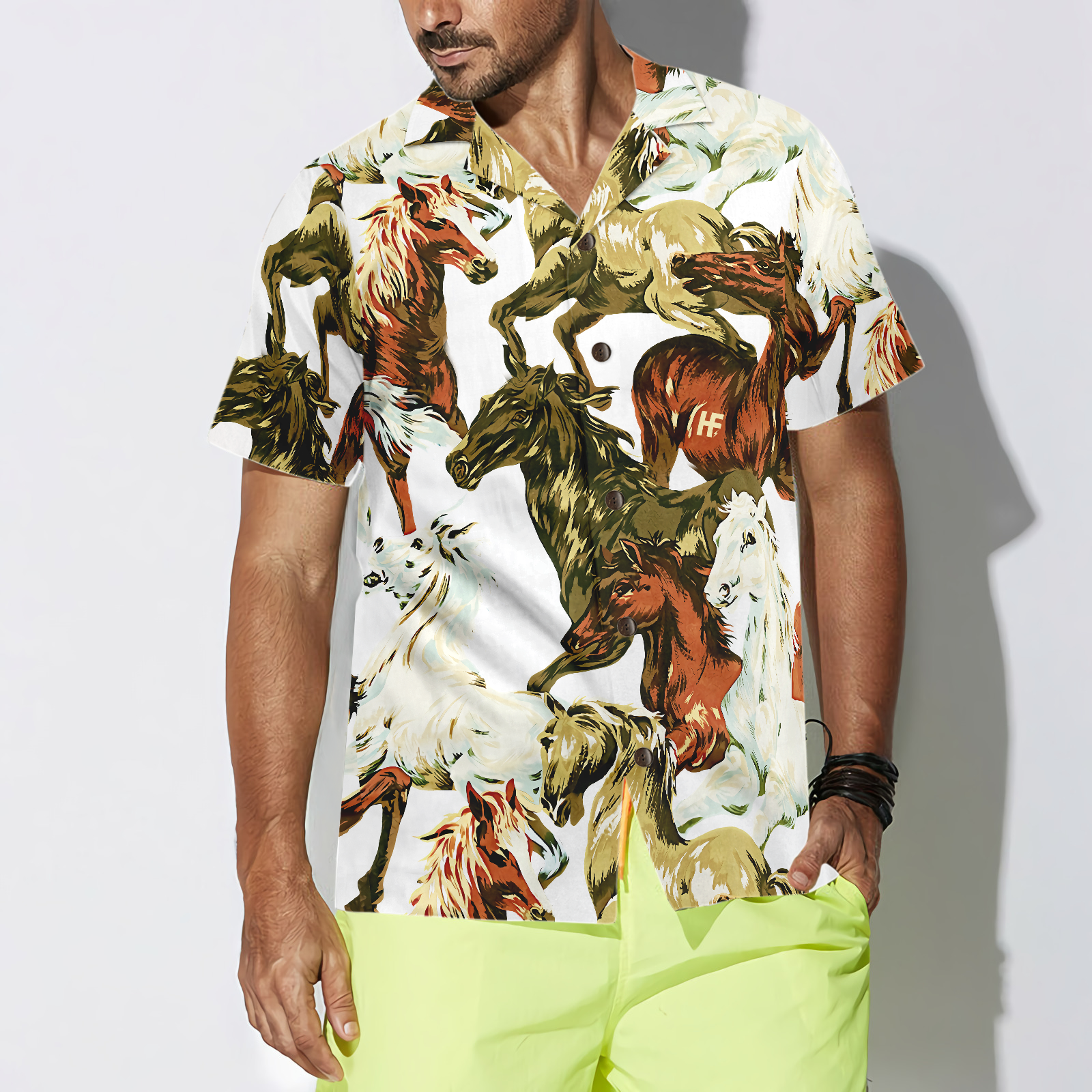 Horses Painting Shirt For Men Hawaiian Shirt