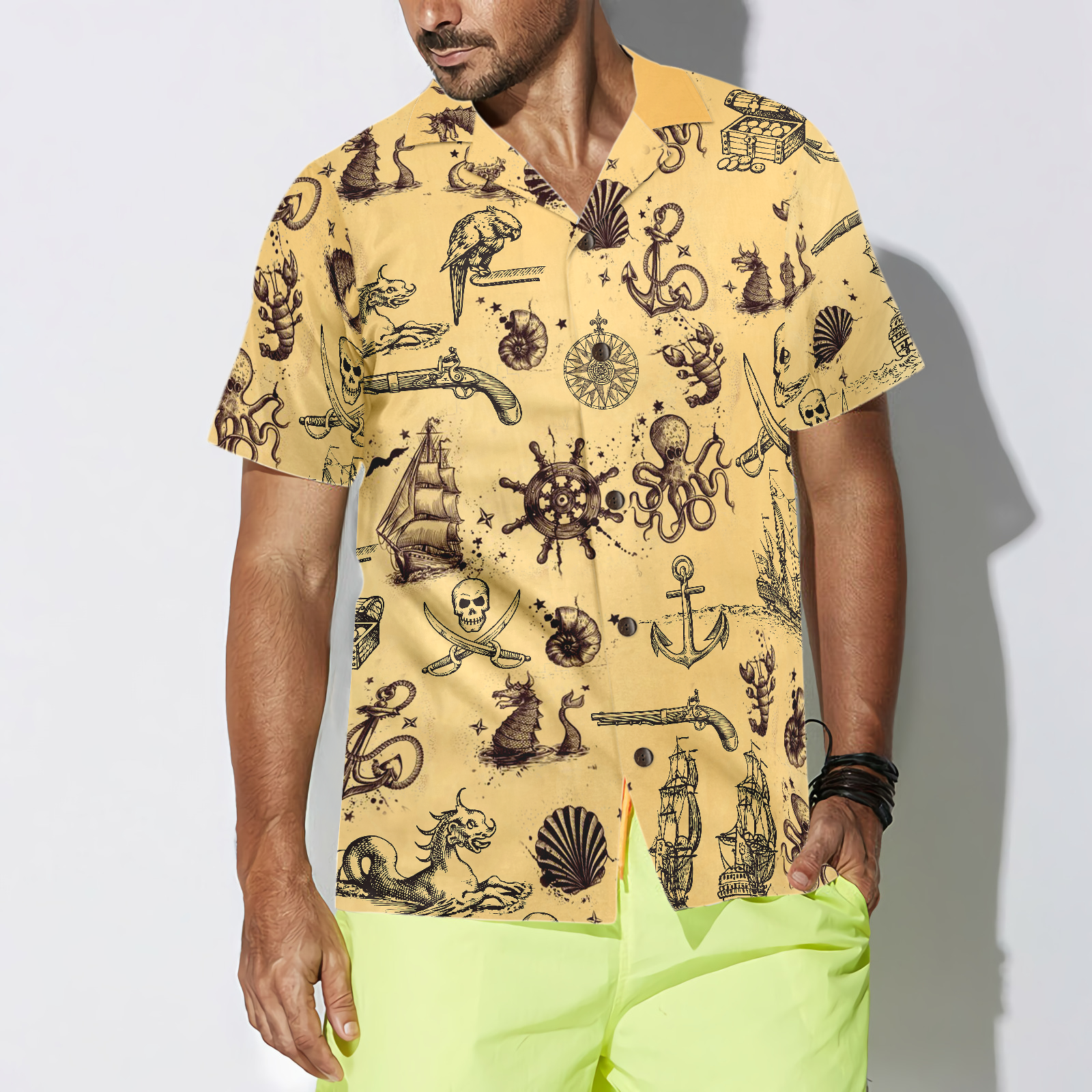 Map Of The King Pirate Hawaiian Shirt