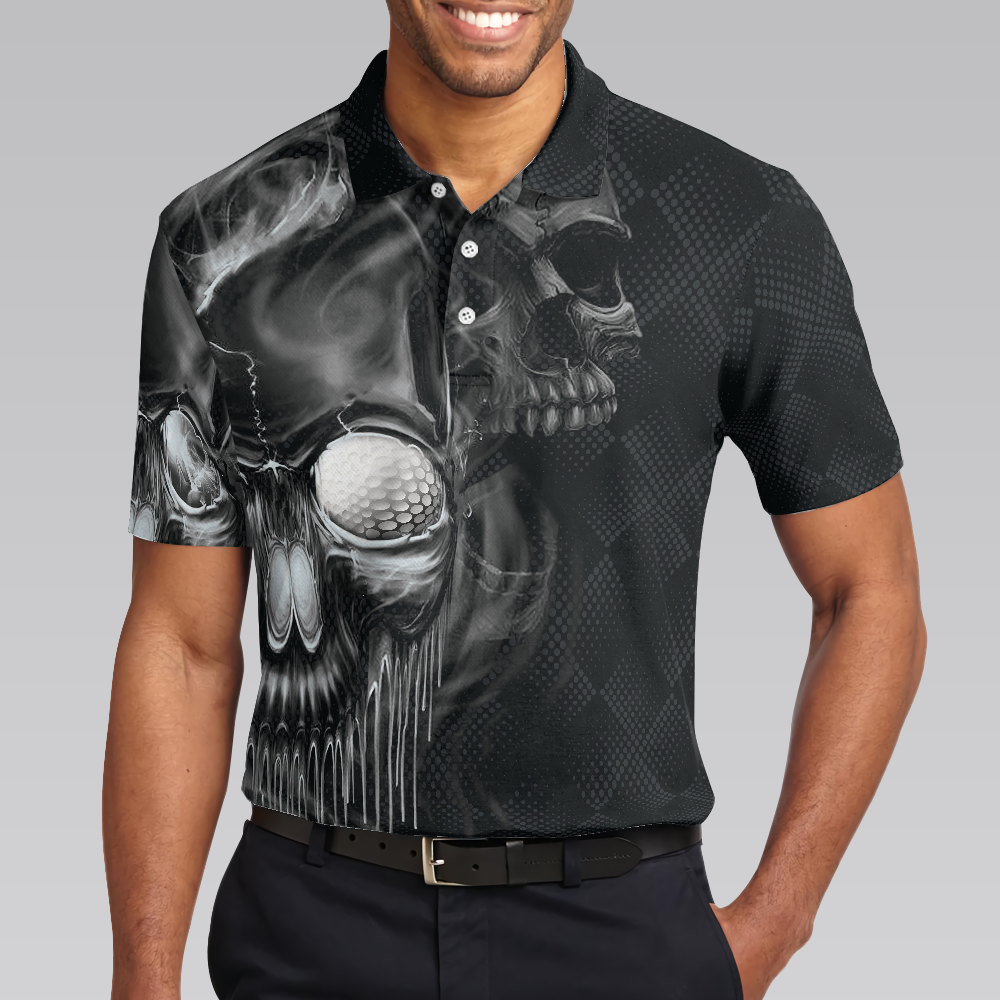 Golf Shut Up Polo Shirt, Scary Skull Golf Shirt Design For Men, Best Halloween Golf Gift For Golfers