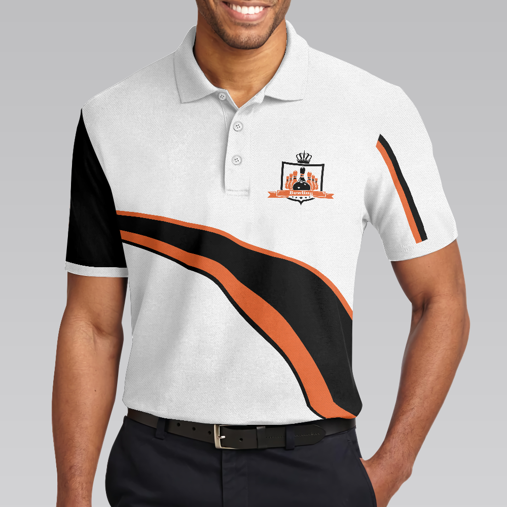 Incredi Bowl Bowling Polo Shirt, White Bowling Shirt For Men