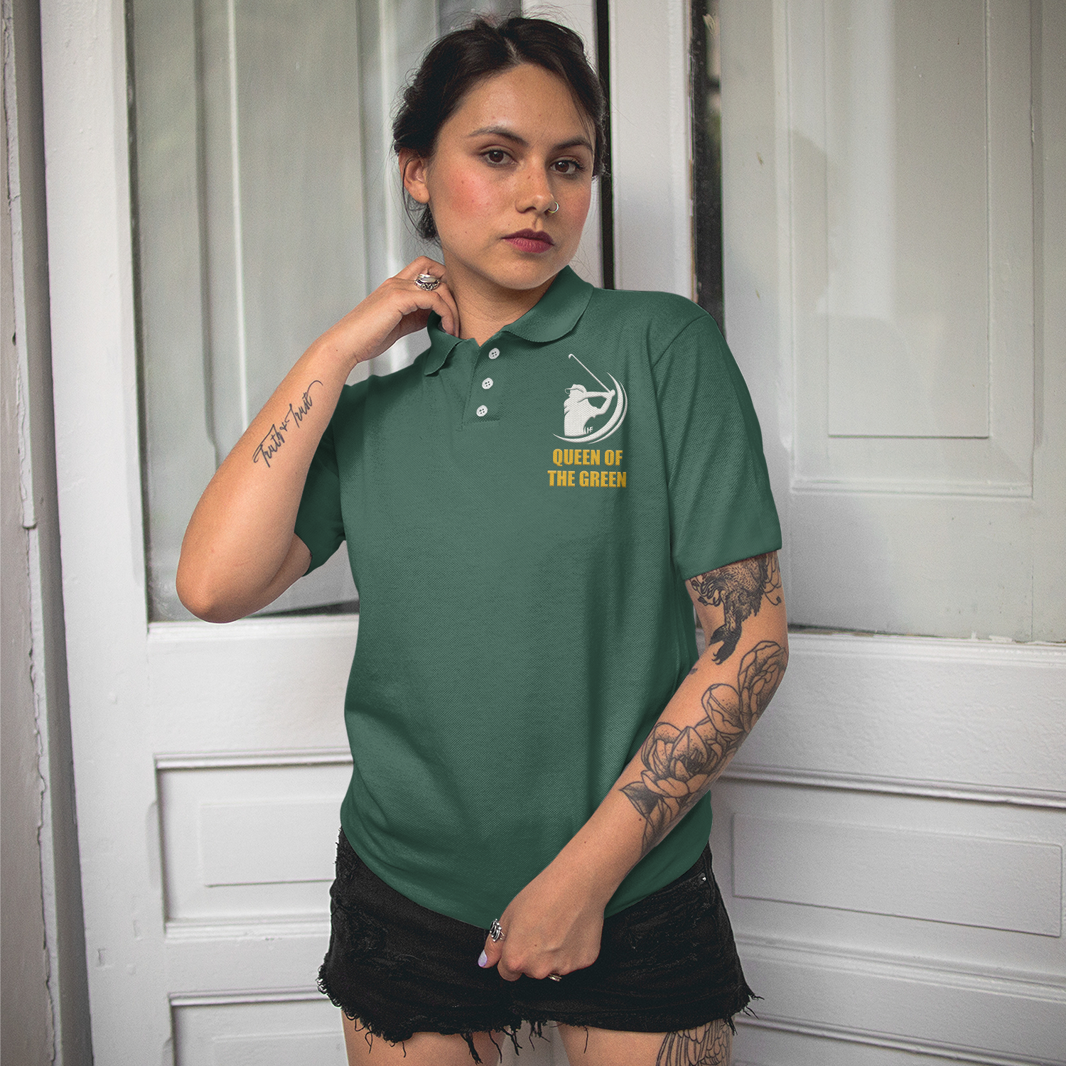 Queen Of The Green Golf Polo Shirt Short Sleeve Women Polo Shirt