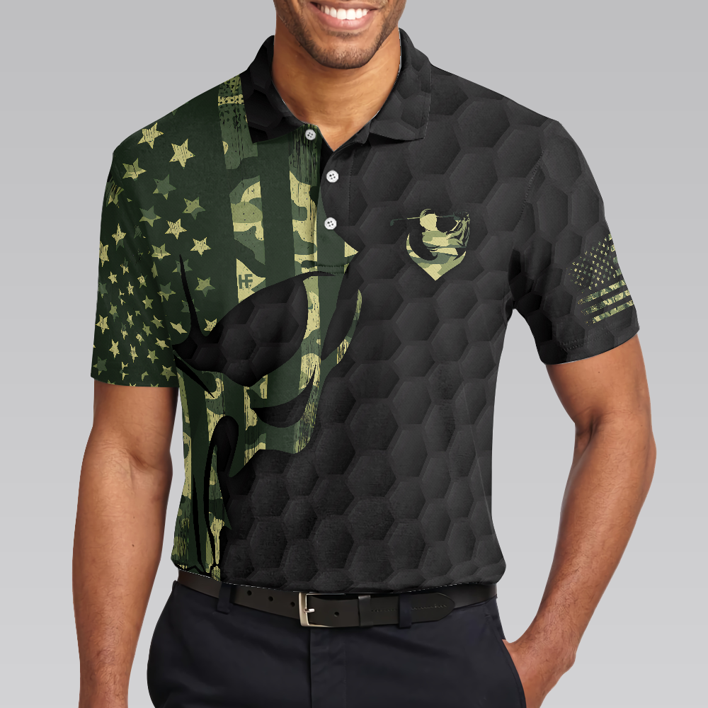 I Only Play Golf On Days That End In "Y" Polo Shirt, Skull American Flag Golf Shirt For Men, Gift For Golfers - Hyperfavor