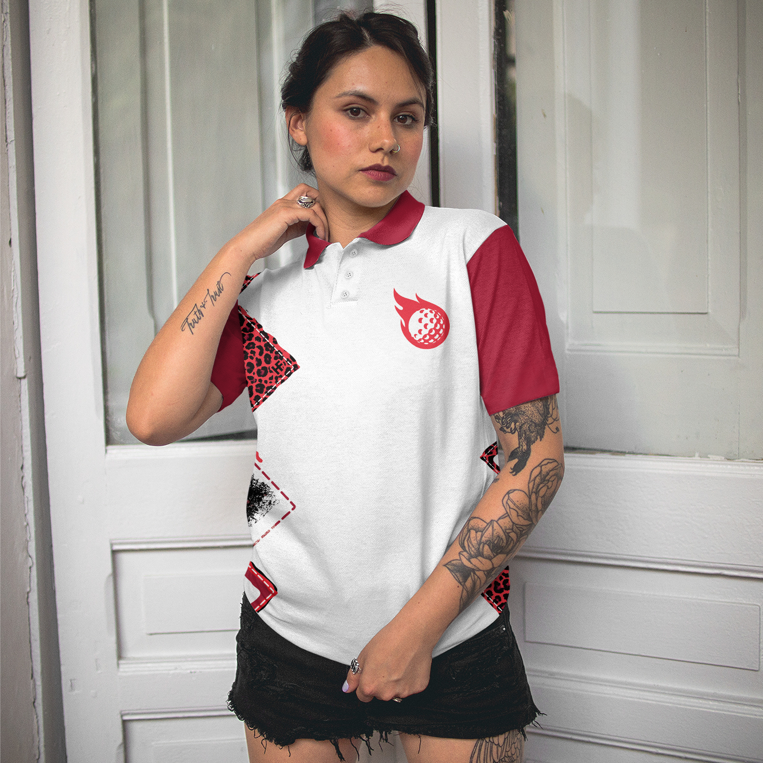 Par Then Bar Golf Short Sleeve Women Polo Shirt