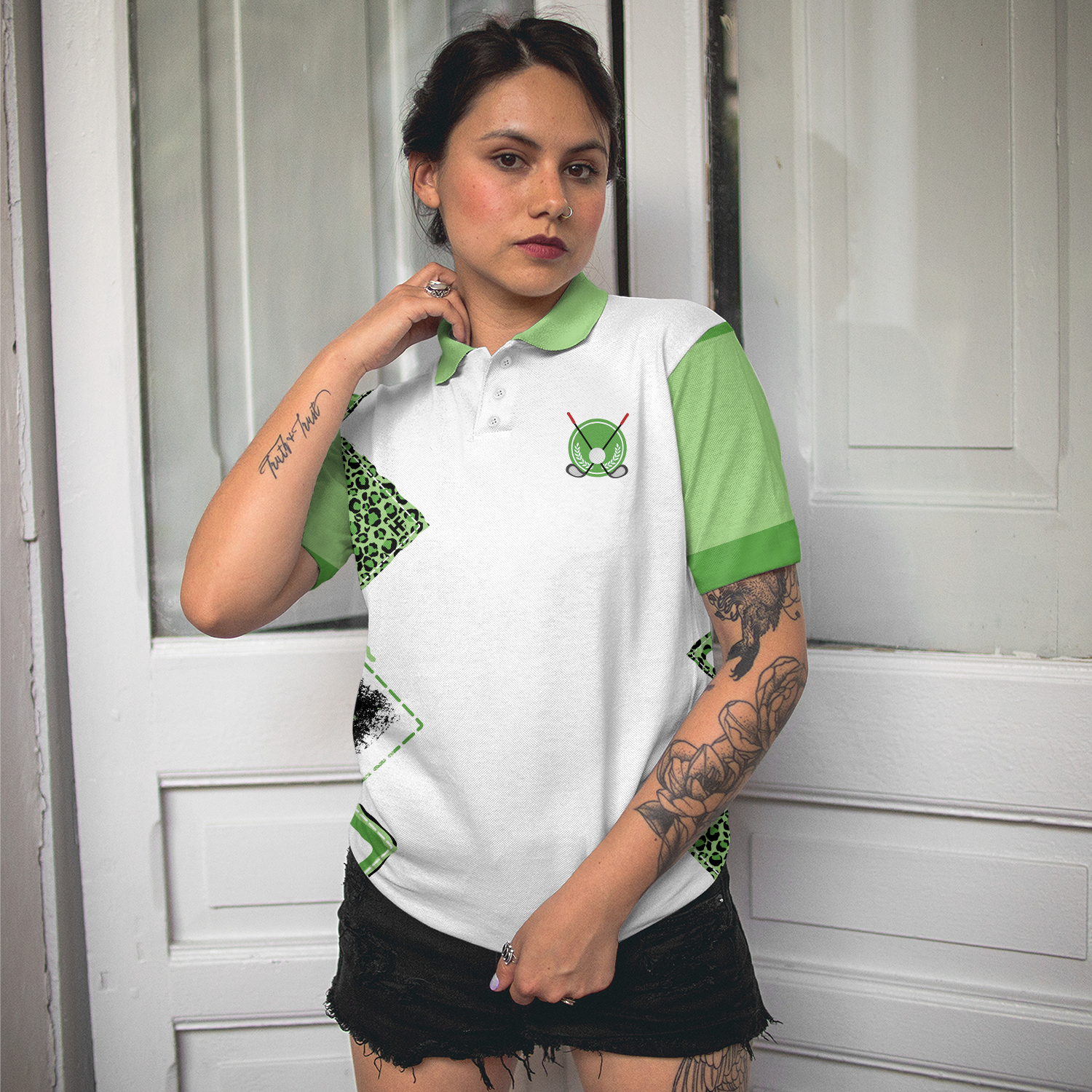 Golf Is Like Cooking You Just Slice It Chip It And Put It On Some Green Short Sleeve Women Polo Shirt