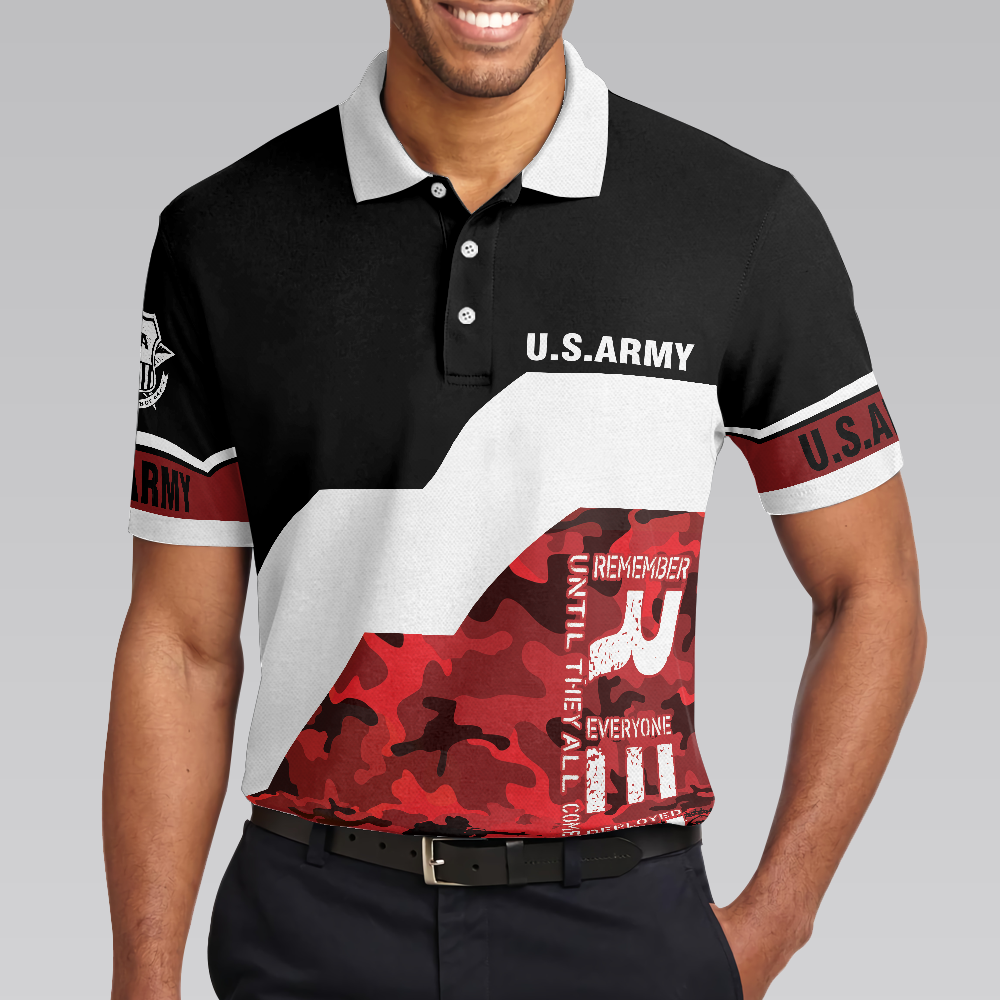 Red Until They All Come Home Polo Shirt, Veteran Polo Shirt For Men, Unique Veteran Day's Shirt
