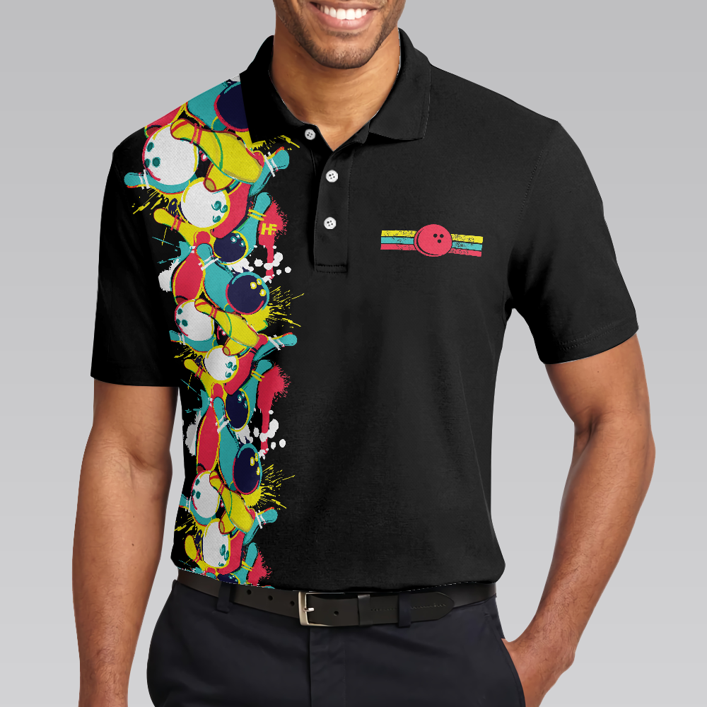 Grab Your Balls We Are Going Bowling Polo Shirt, Black Bowling Shirt For Men
